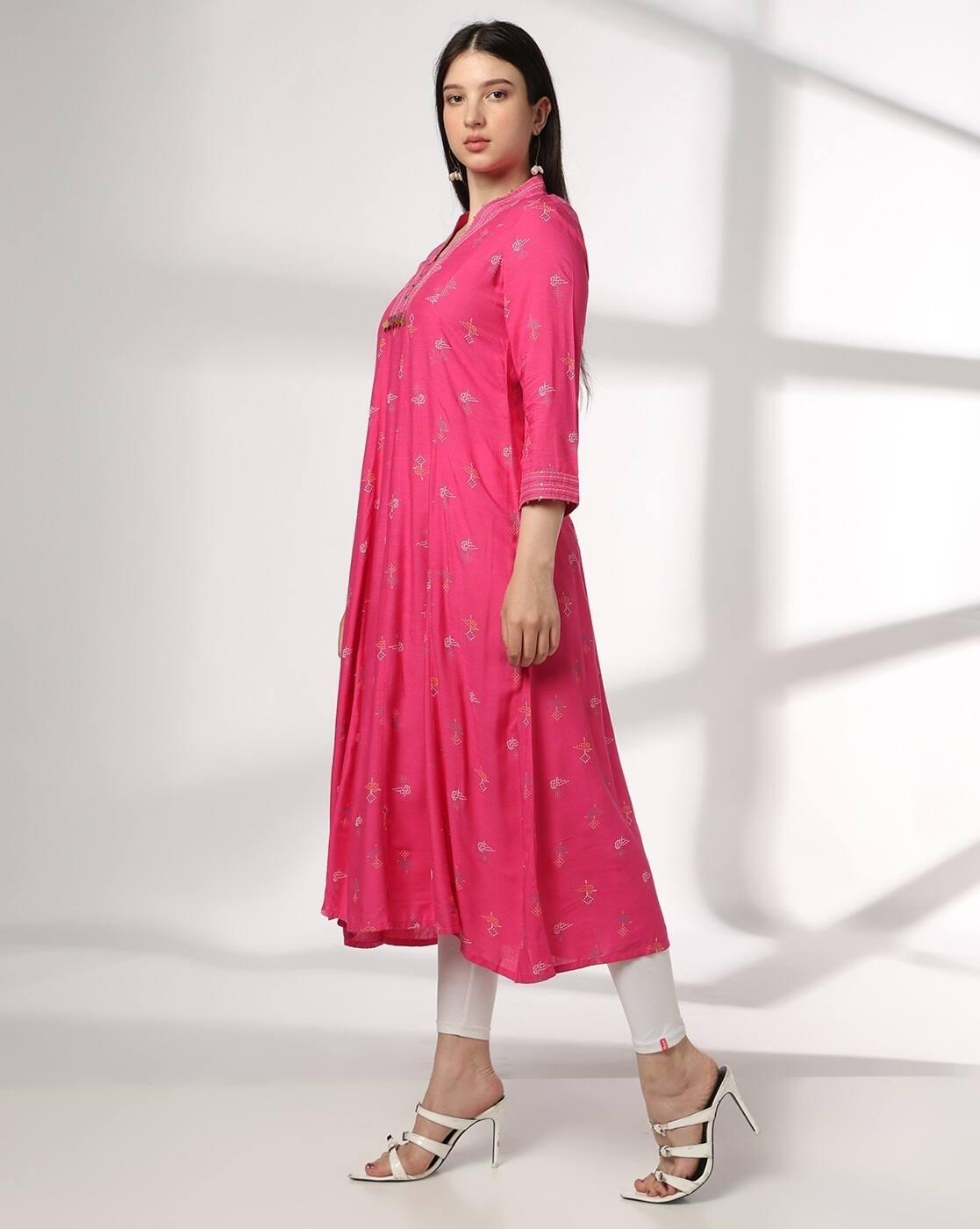 AVAASA MIX N' MATCH | Women Embroidered Flared Kurta|1