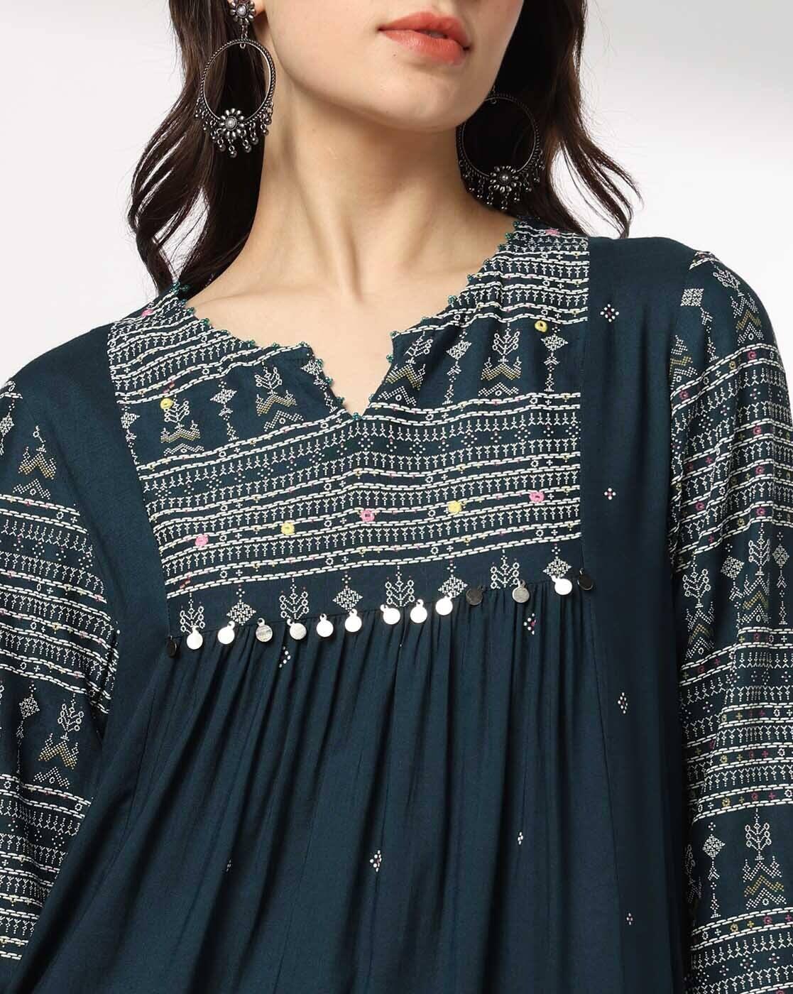 AVAASA MIX N' MATCH | Women Embroidered Flared Kurta|3