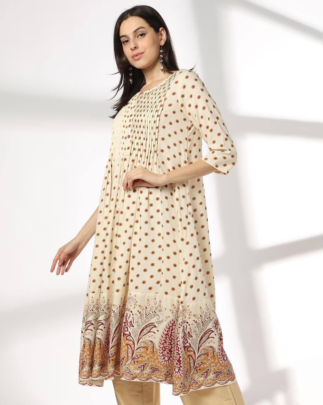 AVAASA MIX N' MATCH | Women Printed Flared Kurta|0