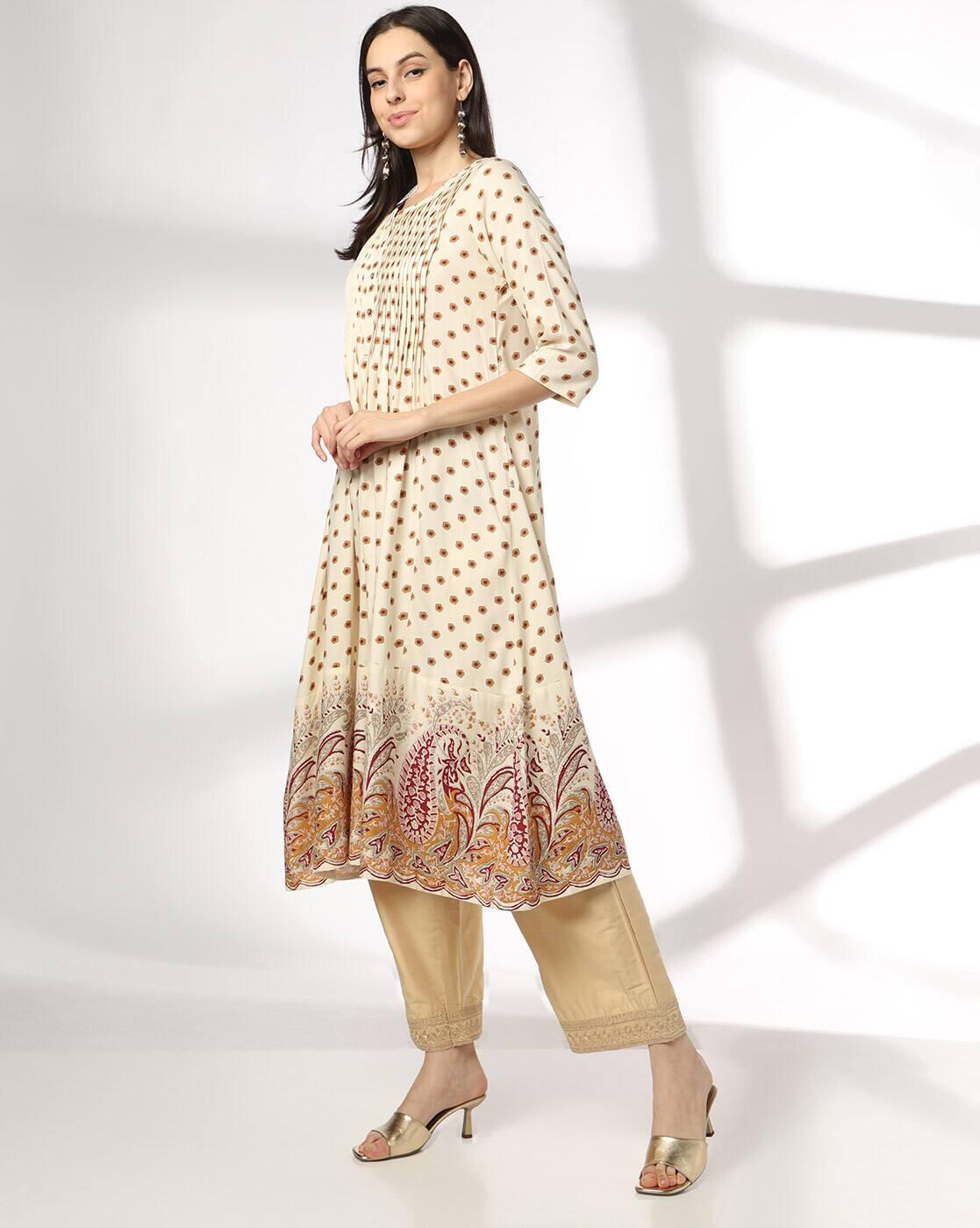 AVAASA MIX N' MATCH | Women Printed Flared Kurta|1