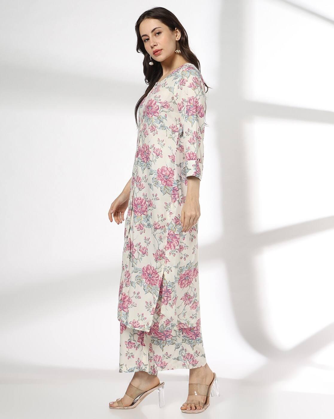 AVAASA MIX N' MATCH | Women Floral Print Straight Kurta & Palazzos Set|1