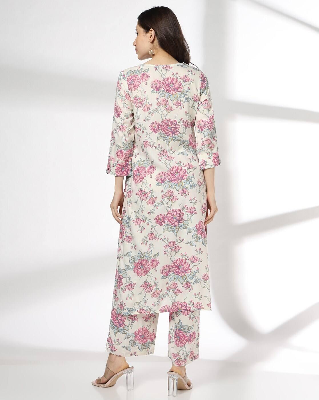 AVAASA MIX N' MATCH | Women Floral Print Straight Kurta & Palazzos Set|2