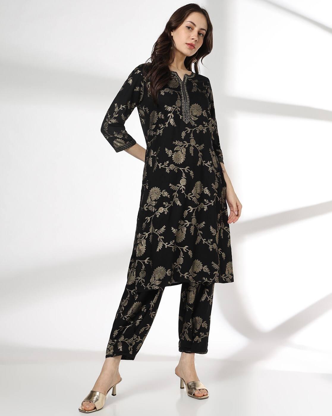 AVAASA MIX N' MATCH | Women Floral Print Straight Kurta & Palazzos Set|0