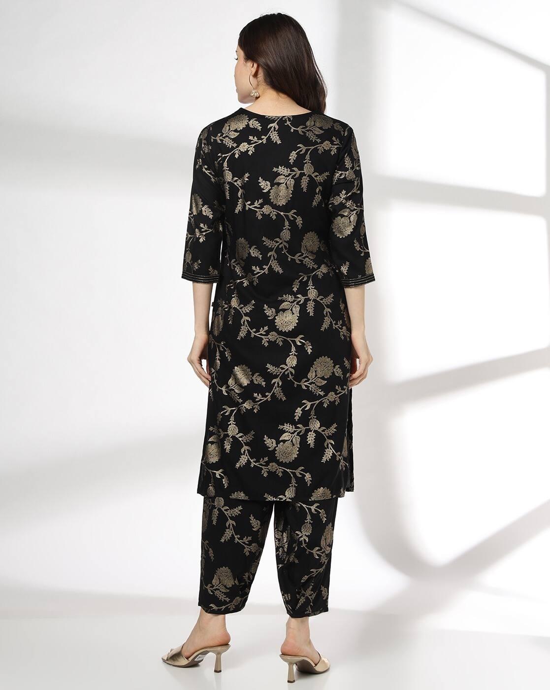 AVAASA MIX N' MATCH | Women Floral Print Straight Kurta & Palazzos Set|2