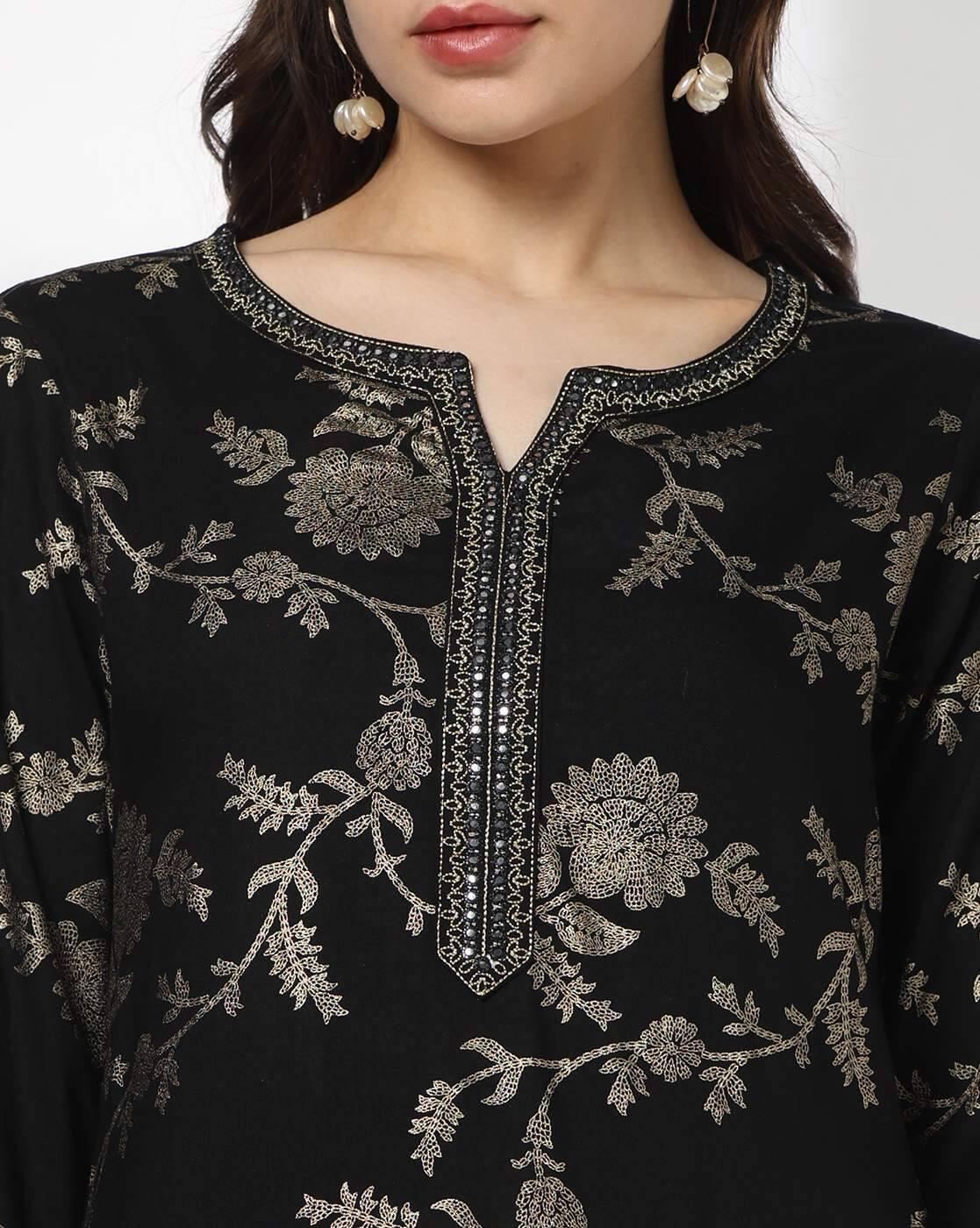 AVAASA MIX N' MATCH | Women Floral Print Straight Kurta & Palazzos Set|3