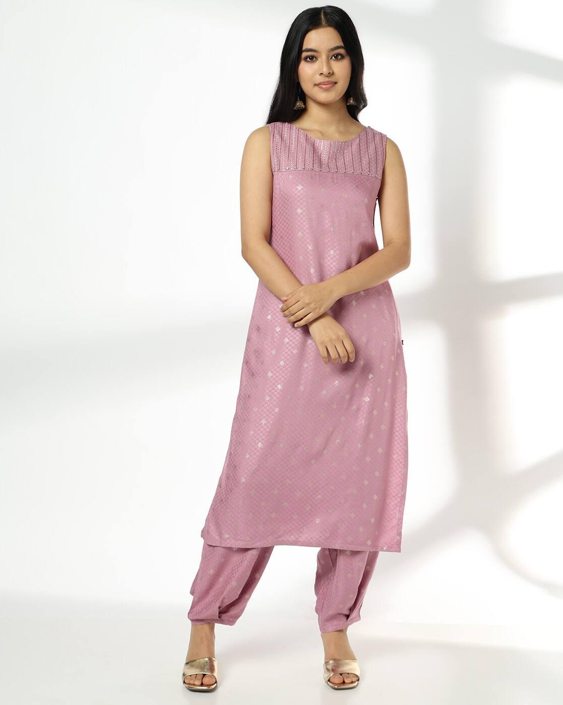 AVAASA MIX N' MATCH | Women Foil Print Straight Kurta & Salwar Pants Set|0