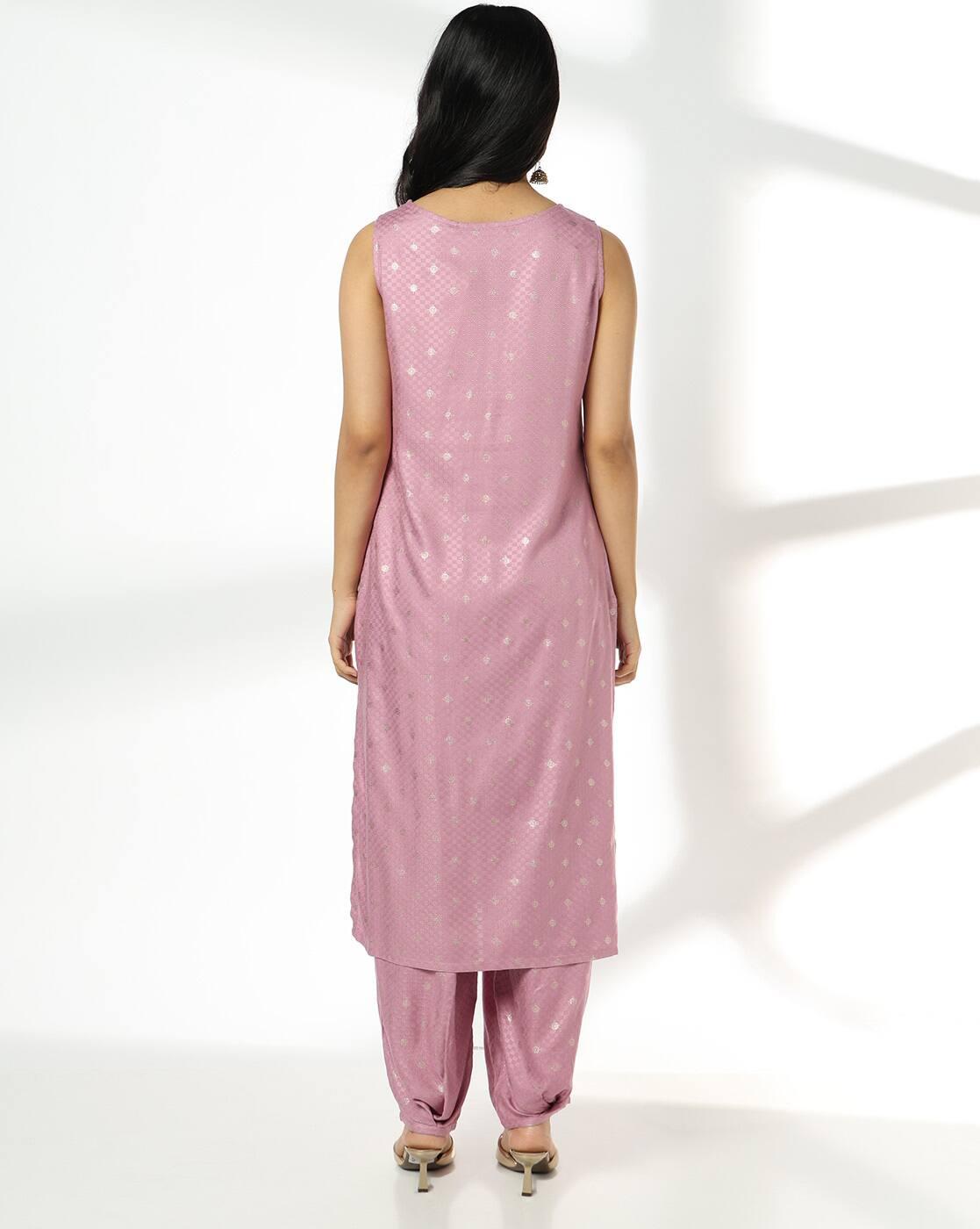 AVAASA MIX N' MATCH | Women Foil Print Straight Kurta & Salwar Pants Set|2