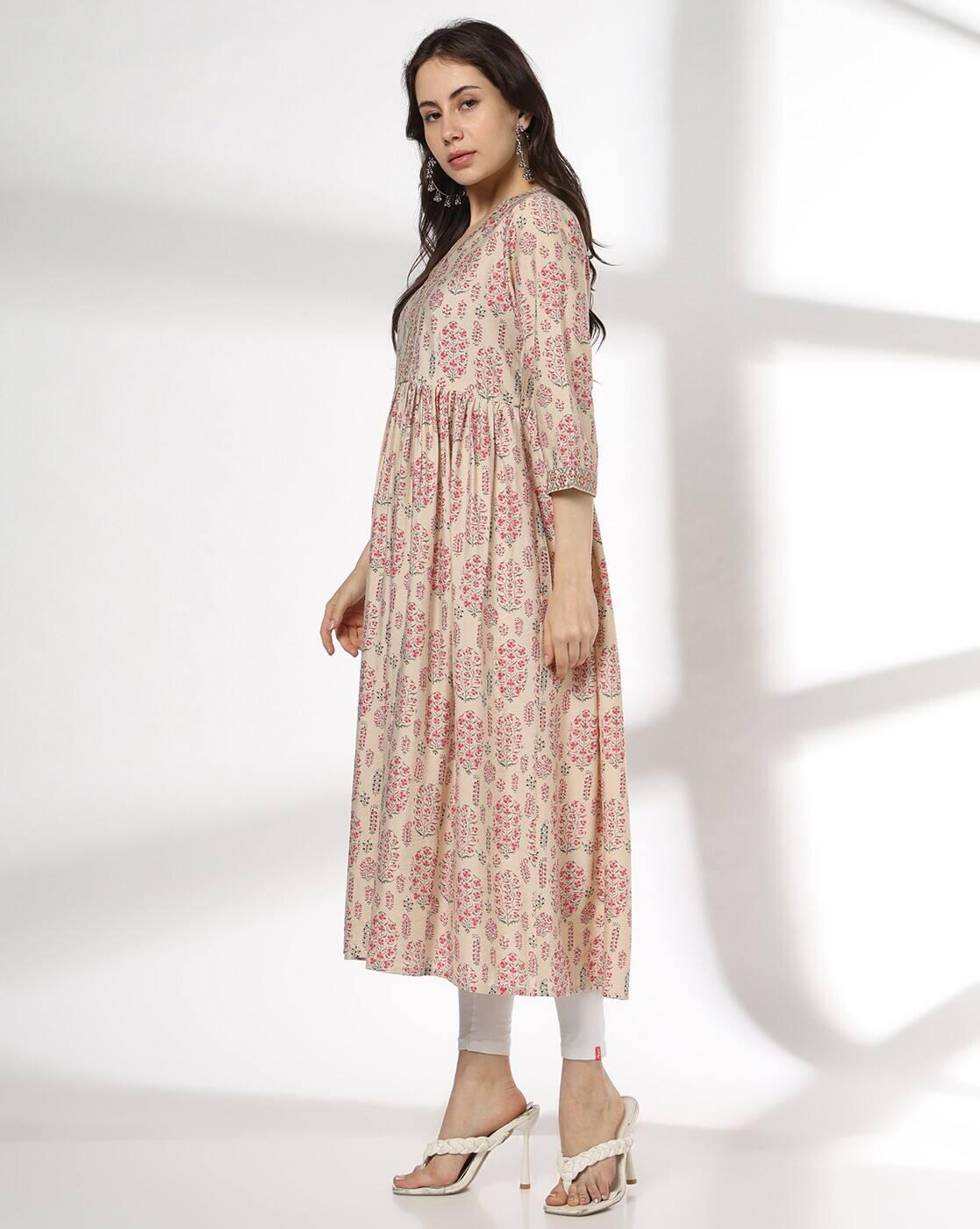 AVAASA MIX N' MATCH | Women Embroidered Flared Kurta|1