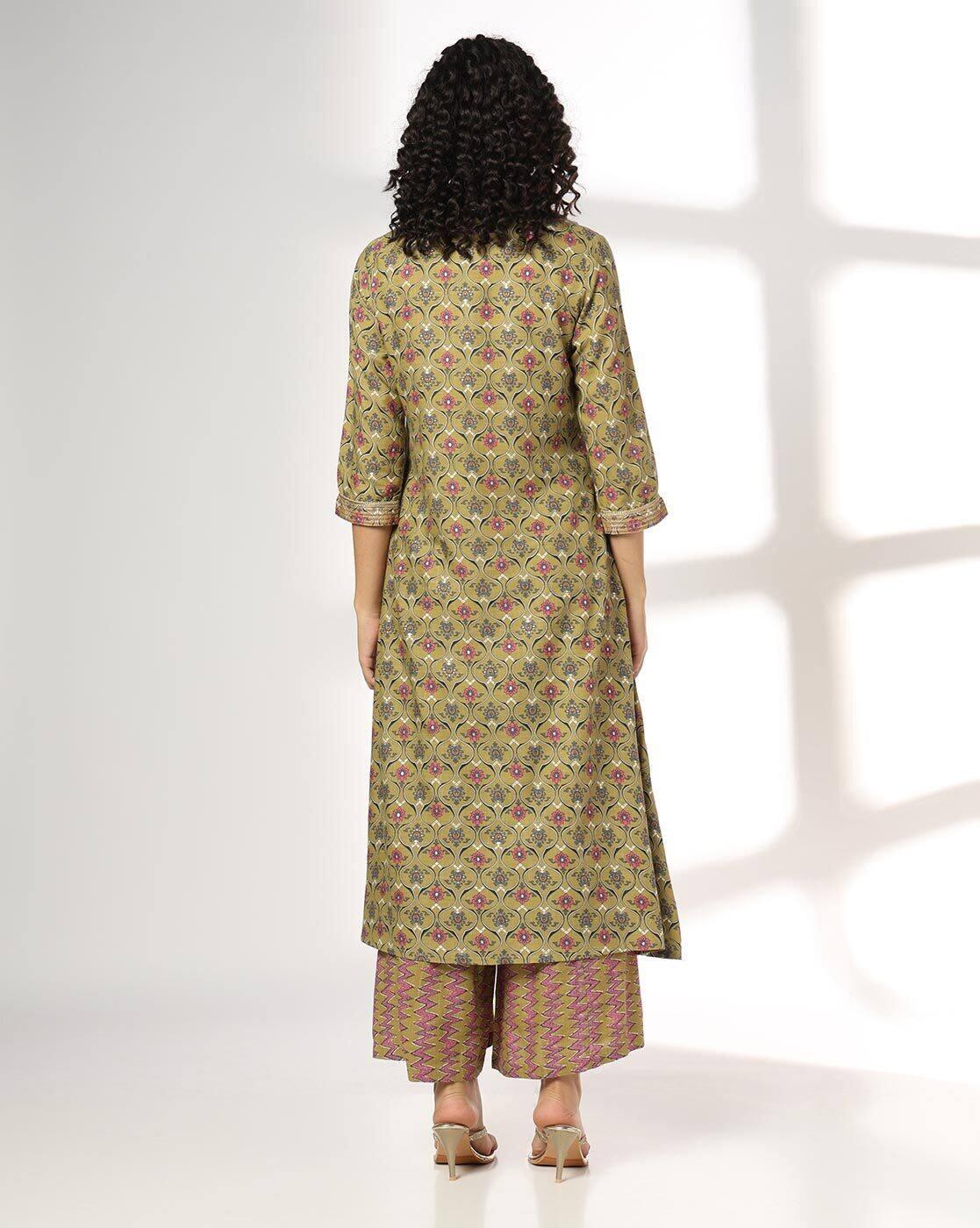 AVAASA MIX N' MATCH | Women Floral Print A-Line Kurta & Palazzos Set|2
