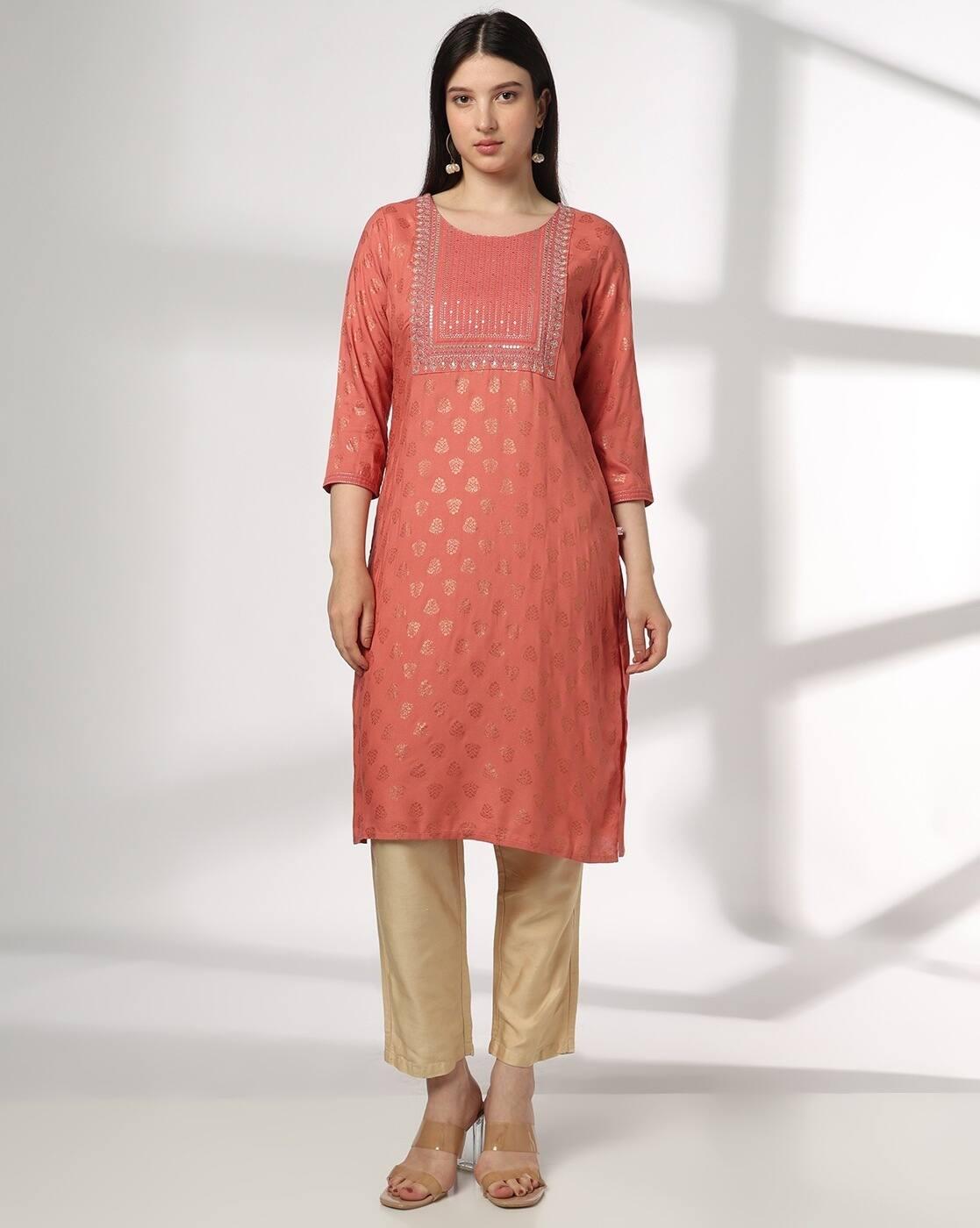 AVAASA MIX N' MATCH | Women Embroidery Straight Kurta|0