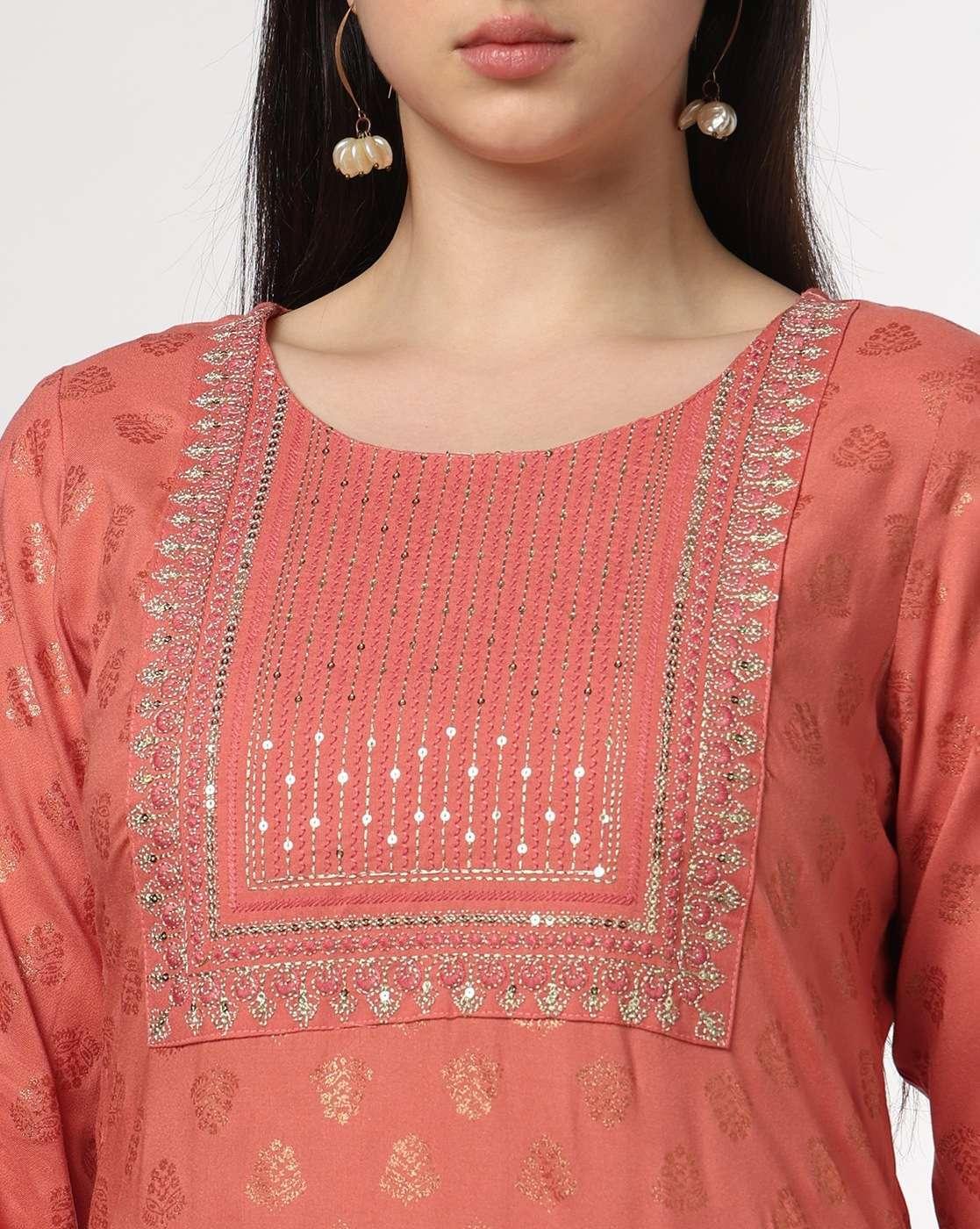 AVAASA MIX N' MATCH | Women Embroidery Straight Kurta|3
