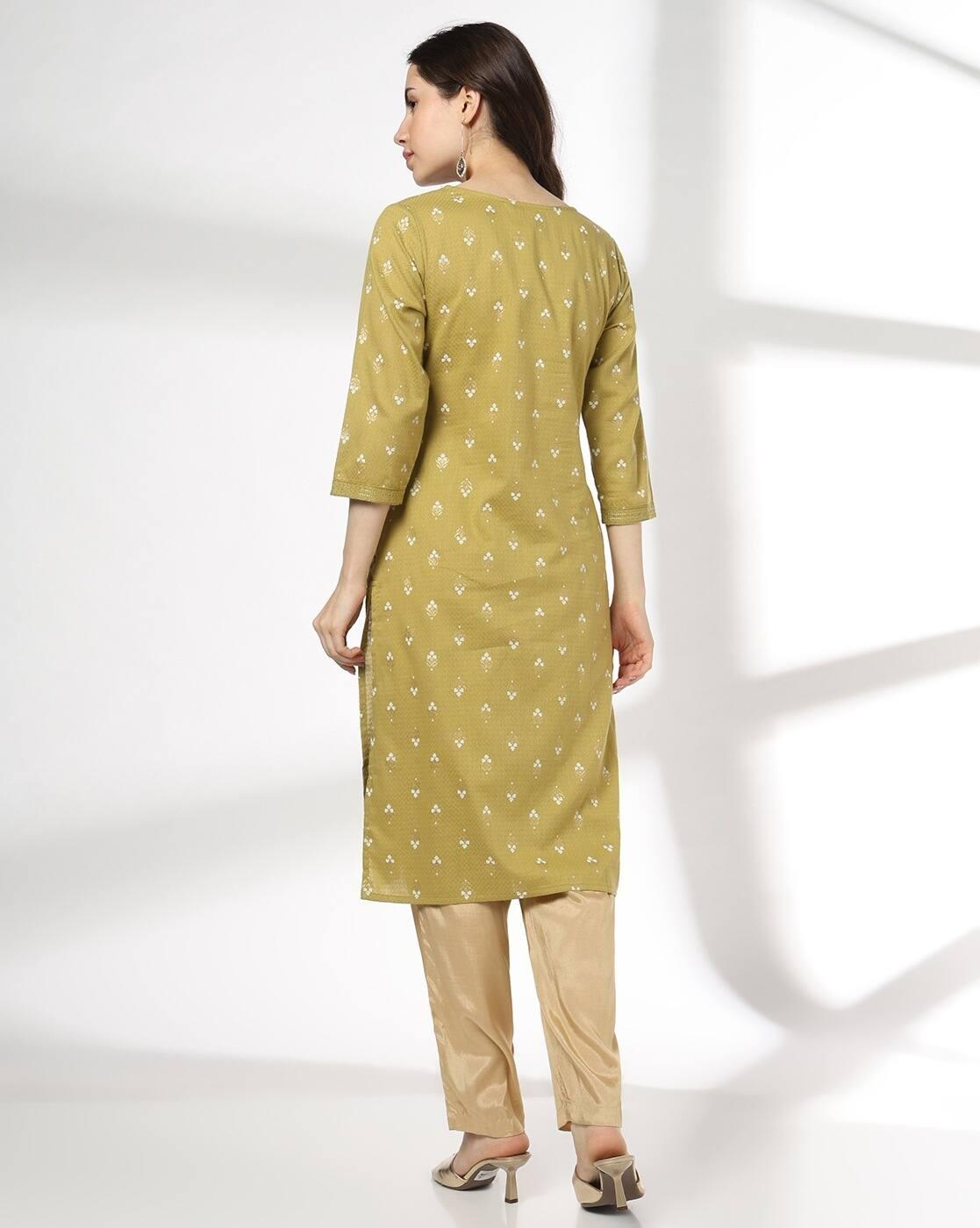 AVAASA MIX N' MATCH | Women Embroidered Straight Fit Kurta|2