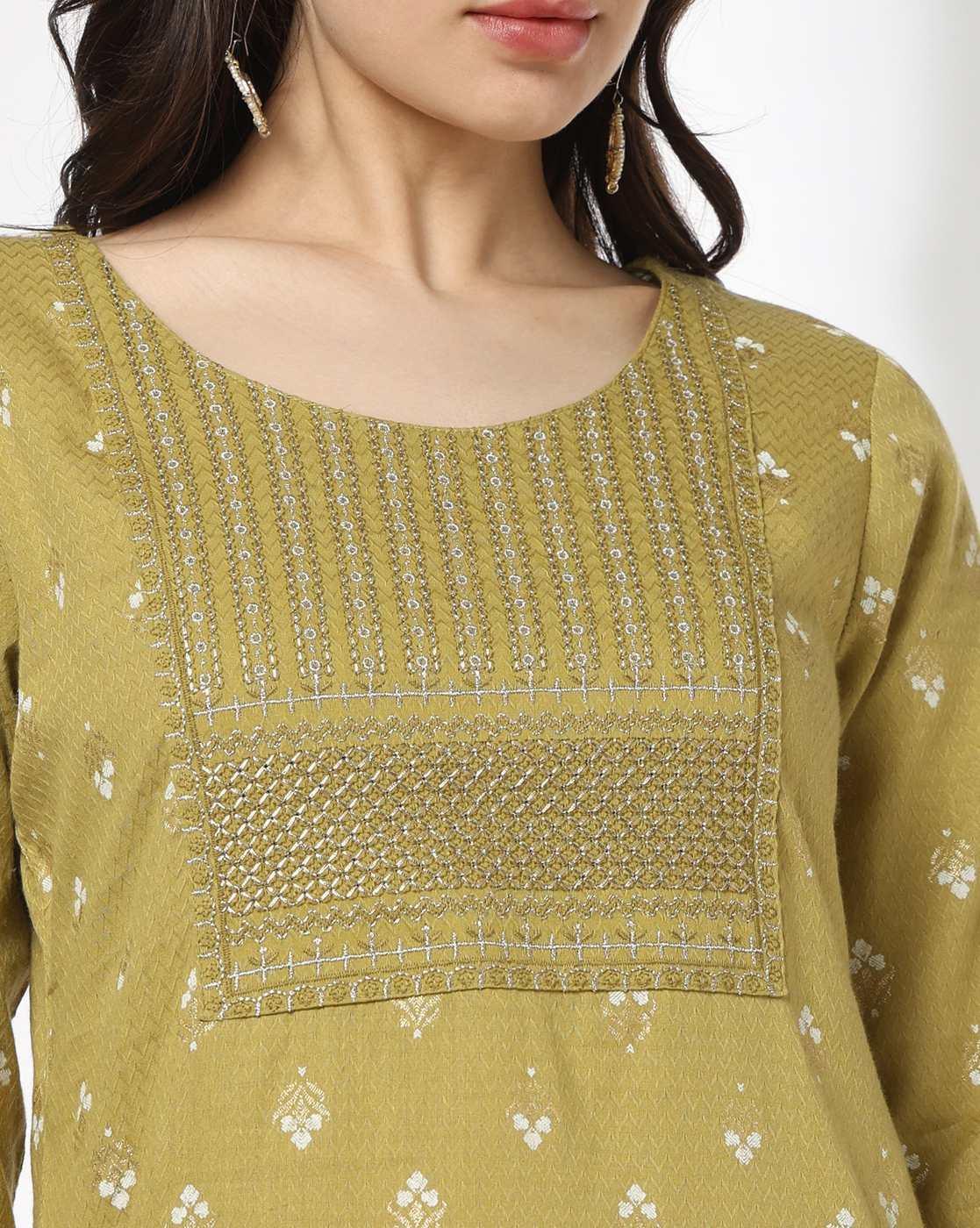 AVAASA MIX N' MATCH | Women Embroidered Straight Fit Kurta|3