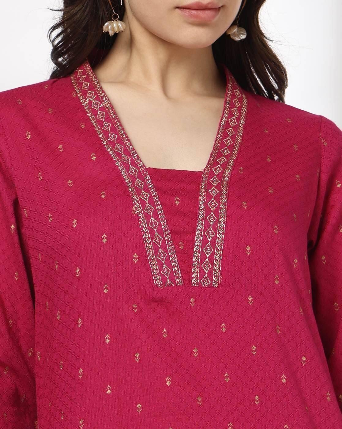 AVAASA MIX N' MATCH | Women Embroidered Straight Fit Kurta|3