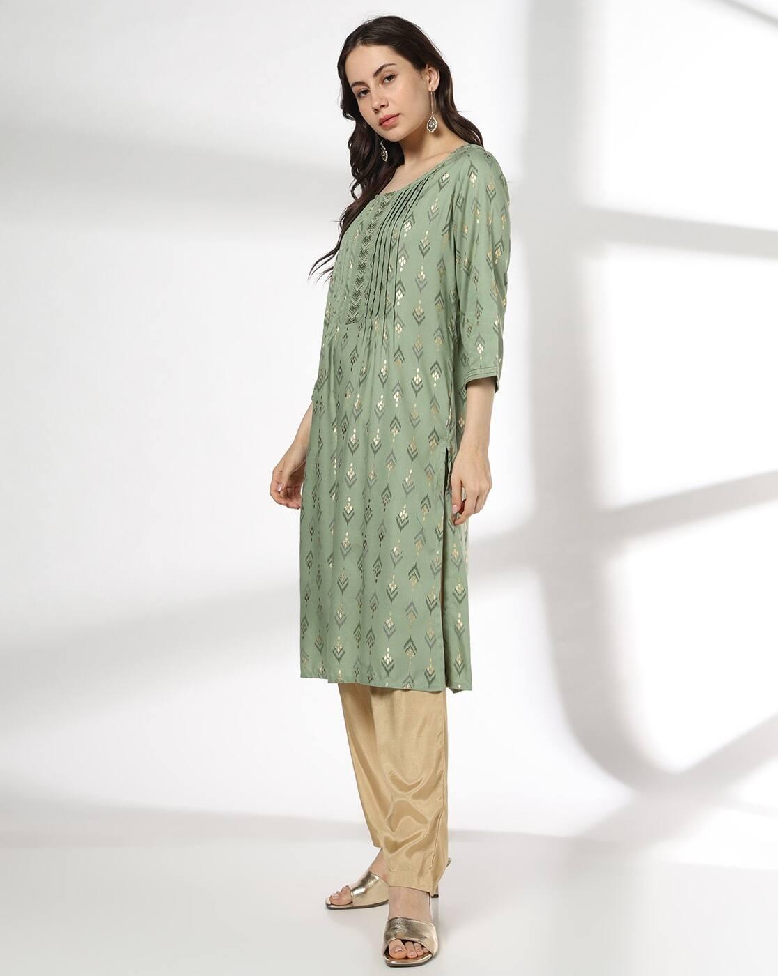 AVAASA MIX N' MATCH | Women Embellished Straight Kurta|1