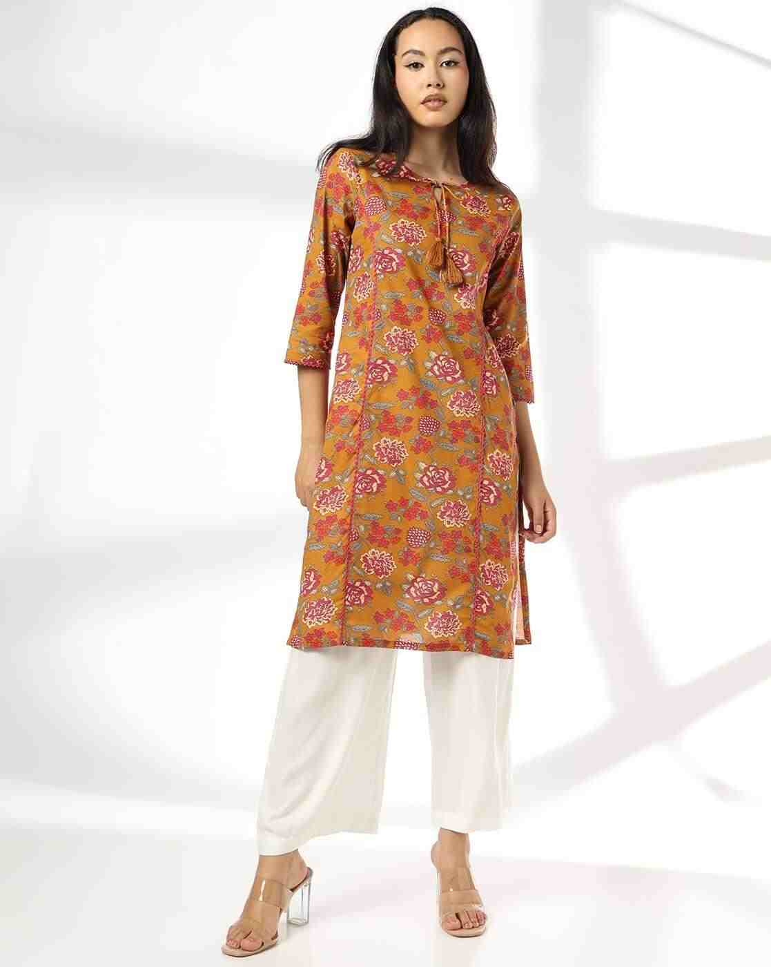 AVAASA MIX N' MATCH | Women Floral Print Straight Kurta|0