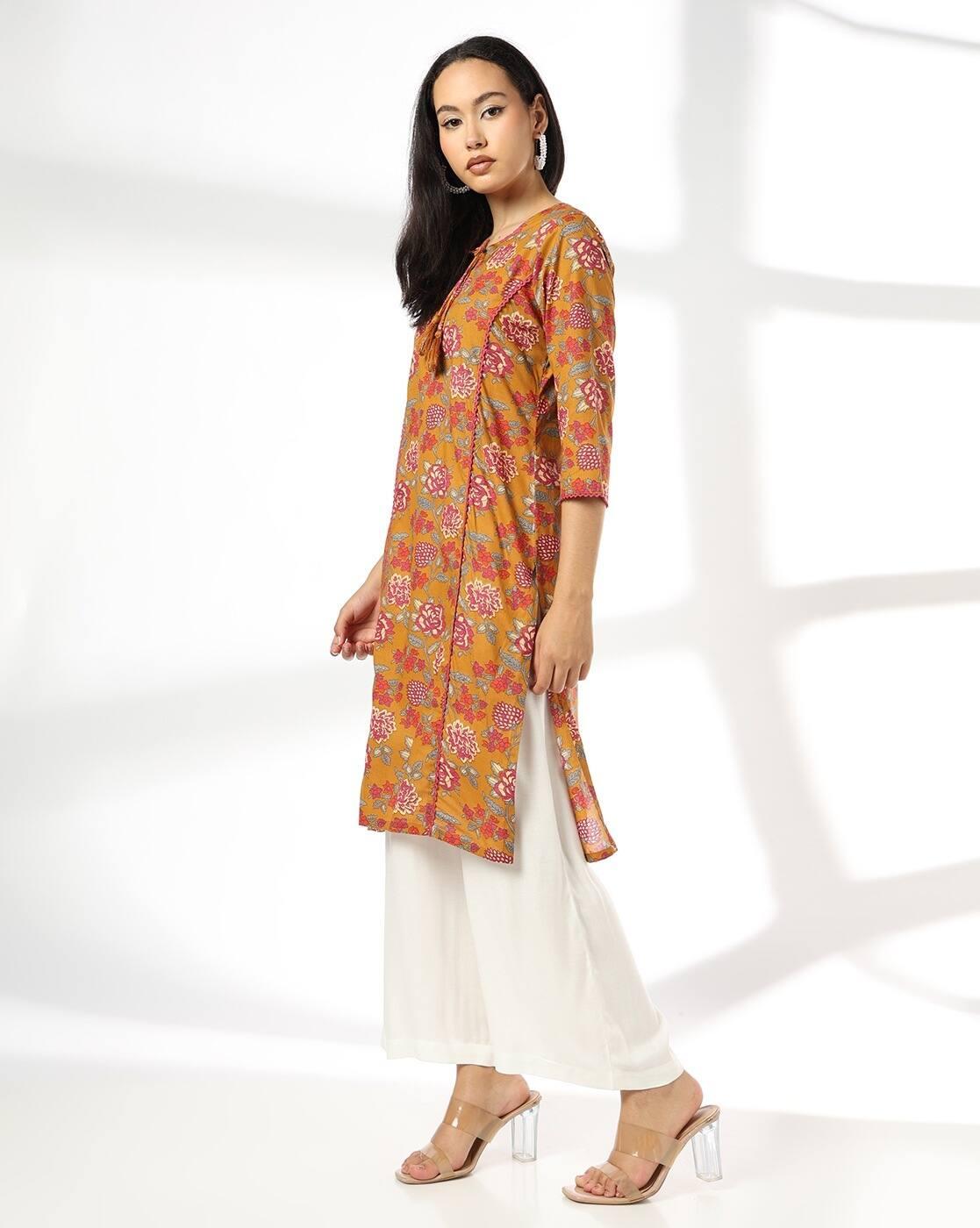 AVAASA MIX N' MATCH | Women Floral Print Straight Kurta|1