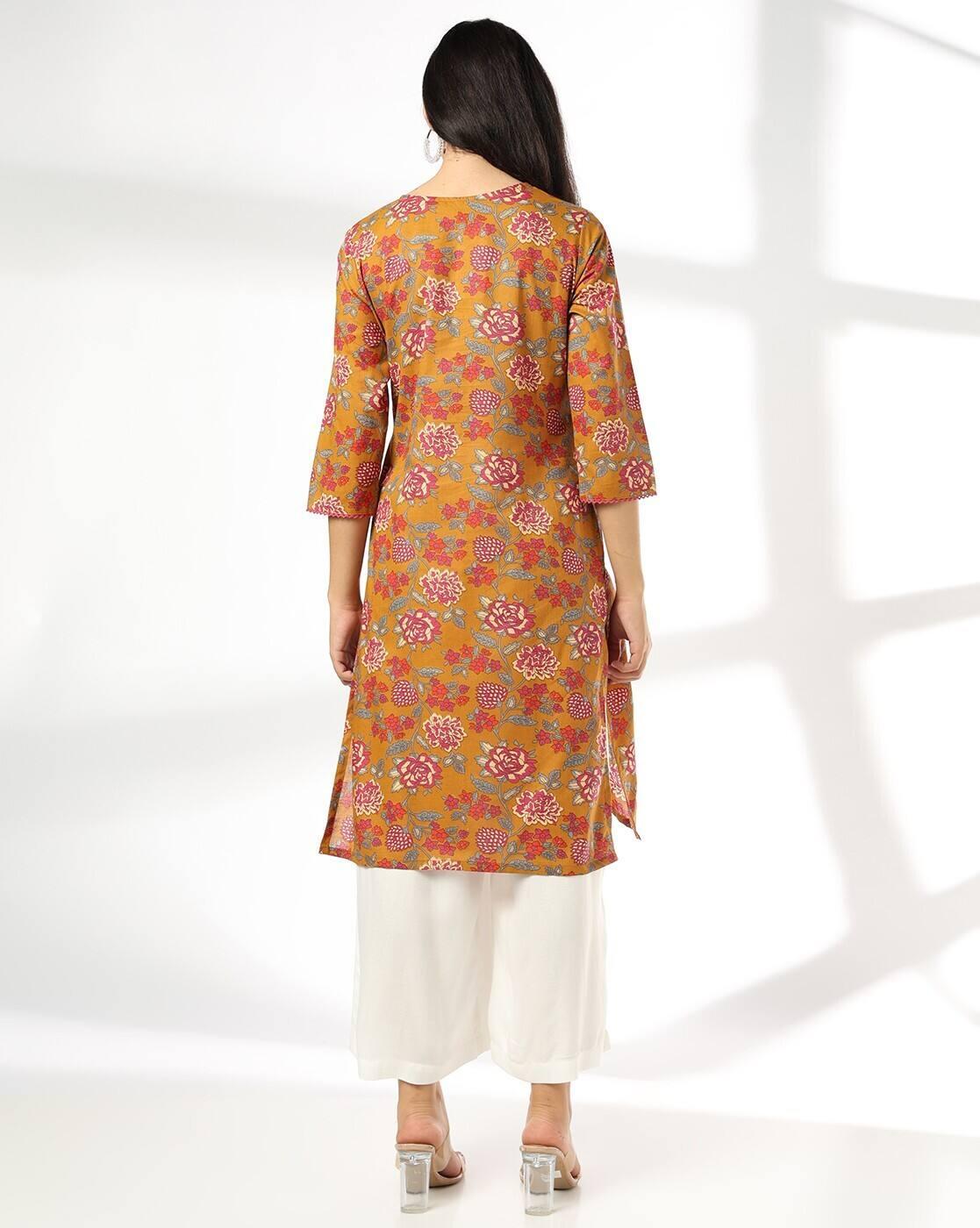 AVAASA MIX N' MATCH | Women Floral Print Straight Kurta|2