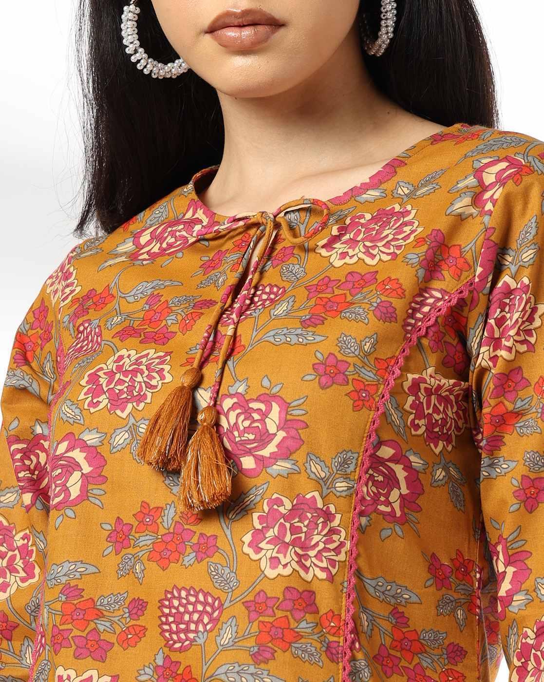 AVAASA MIX N' MATCH | Women Floral Print Straight Kurta|3