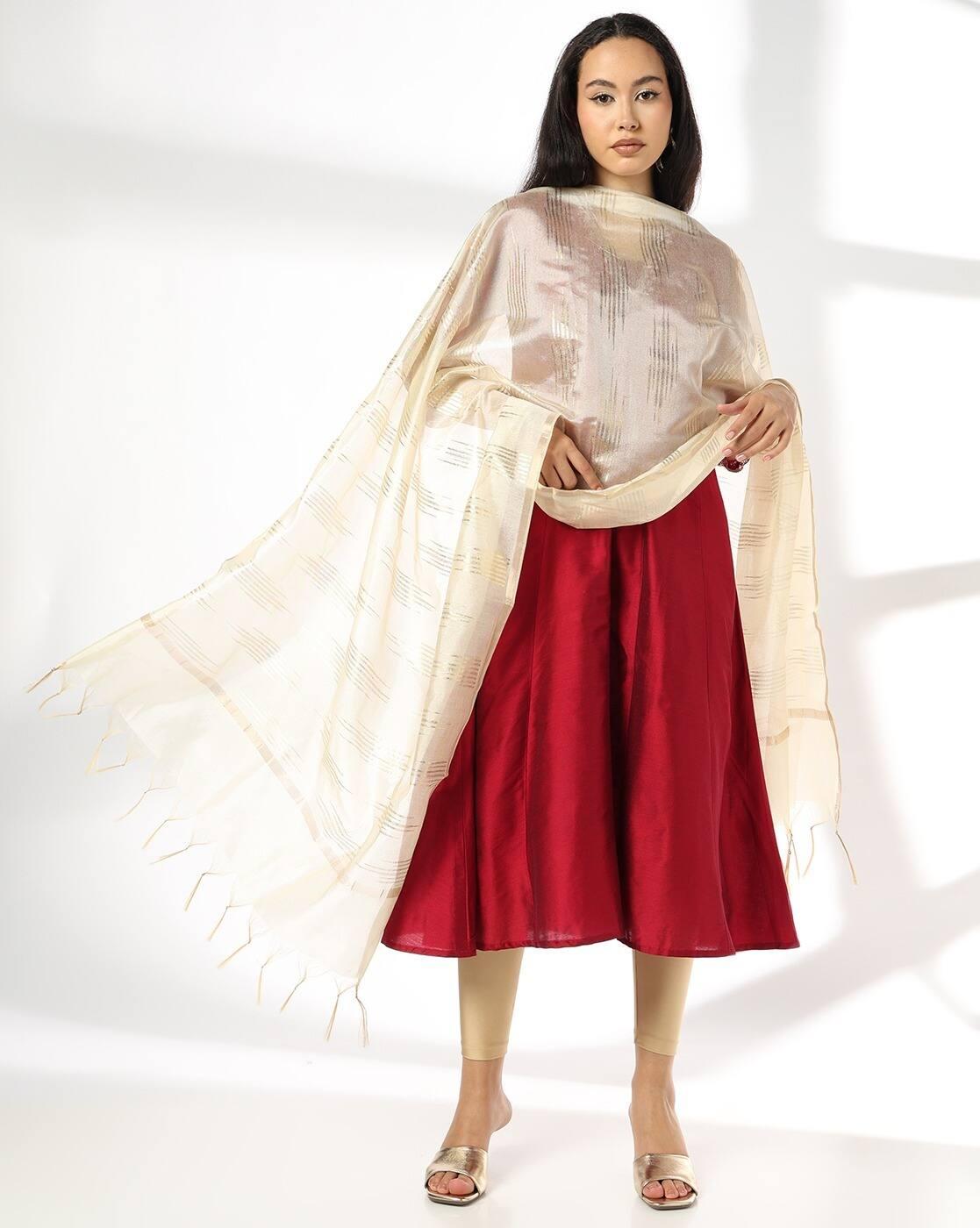 AVAASA MIX N' MATCH | Women Printed Dupatta with Tassels|0