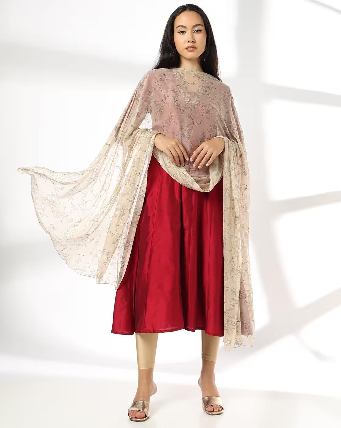 AVAASA MIX N' MATCH | Women Floral Print Dupatta|0