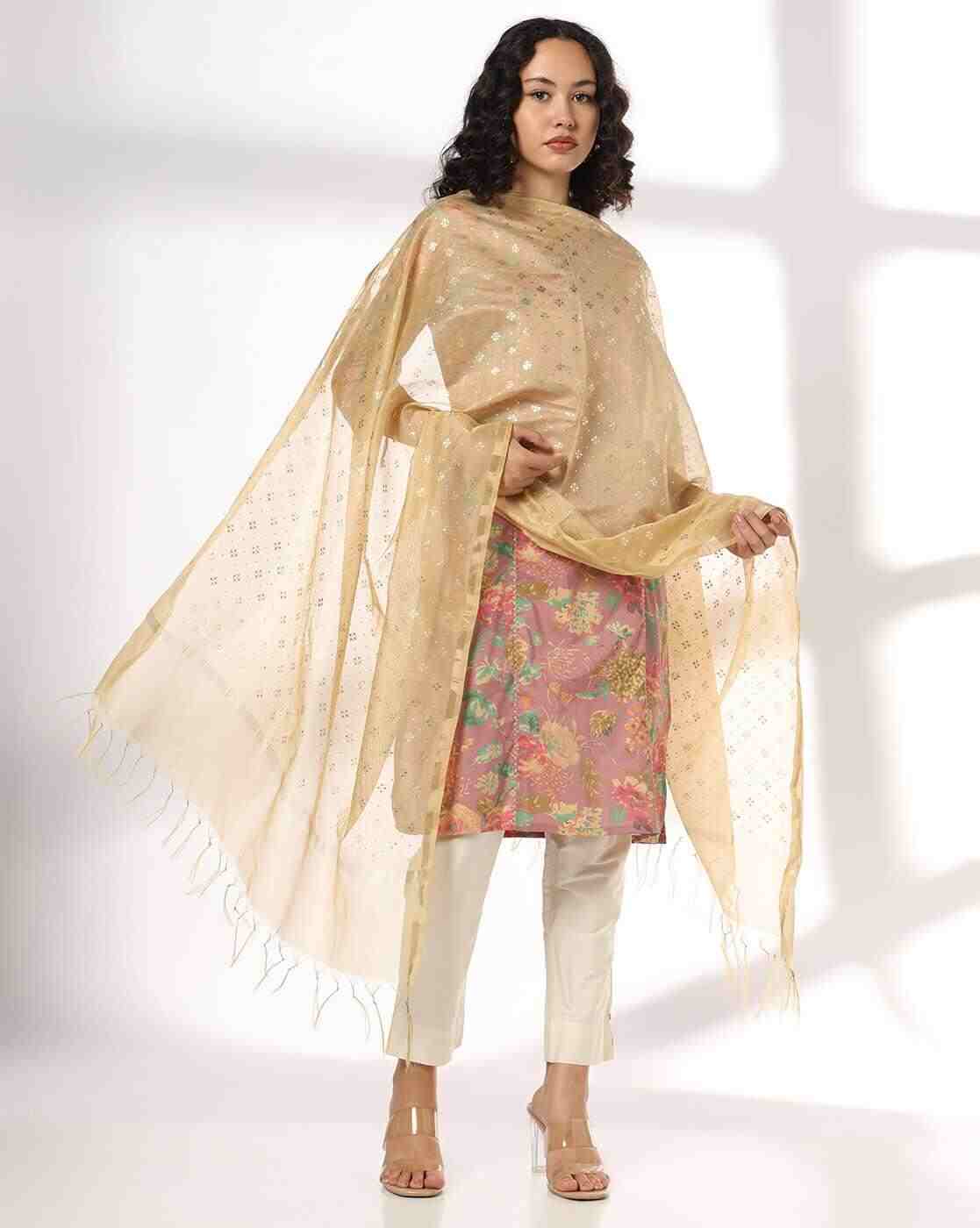 AVAASA MIX N' MATCH | Women Printed Chanderi Dupatta|0