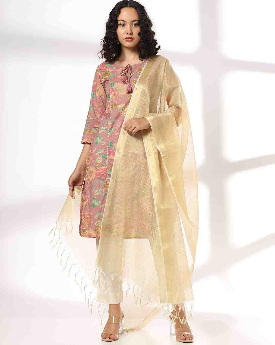AVAASA MIX N' MATCH | Women Printed Chanderi Dupatta|0