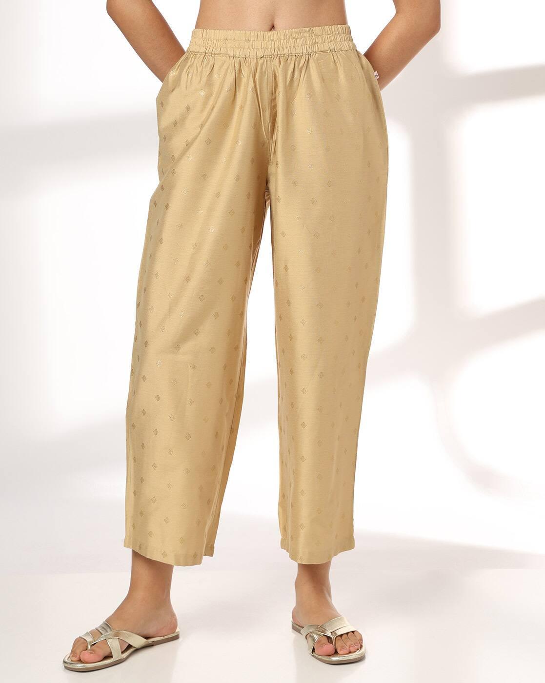 AVAASA MIX N' MATCH | Women Foil Print Palazzos with Slip Pockets|0