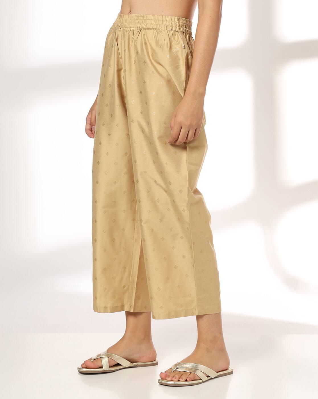 AVAASA MIX N' MATCH | Women Foil Print Palazzos with Slip Pockets|1