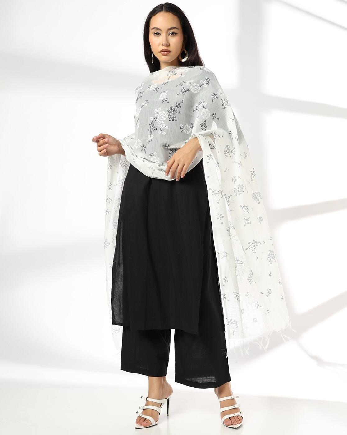 AVAASA MIX N' MATCH | Women Floral Print Dupatta with Tassels|0