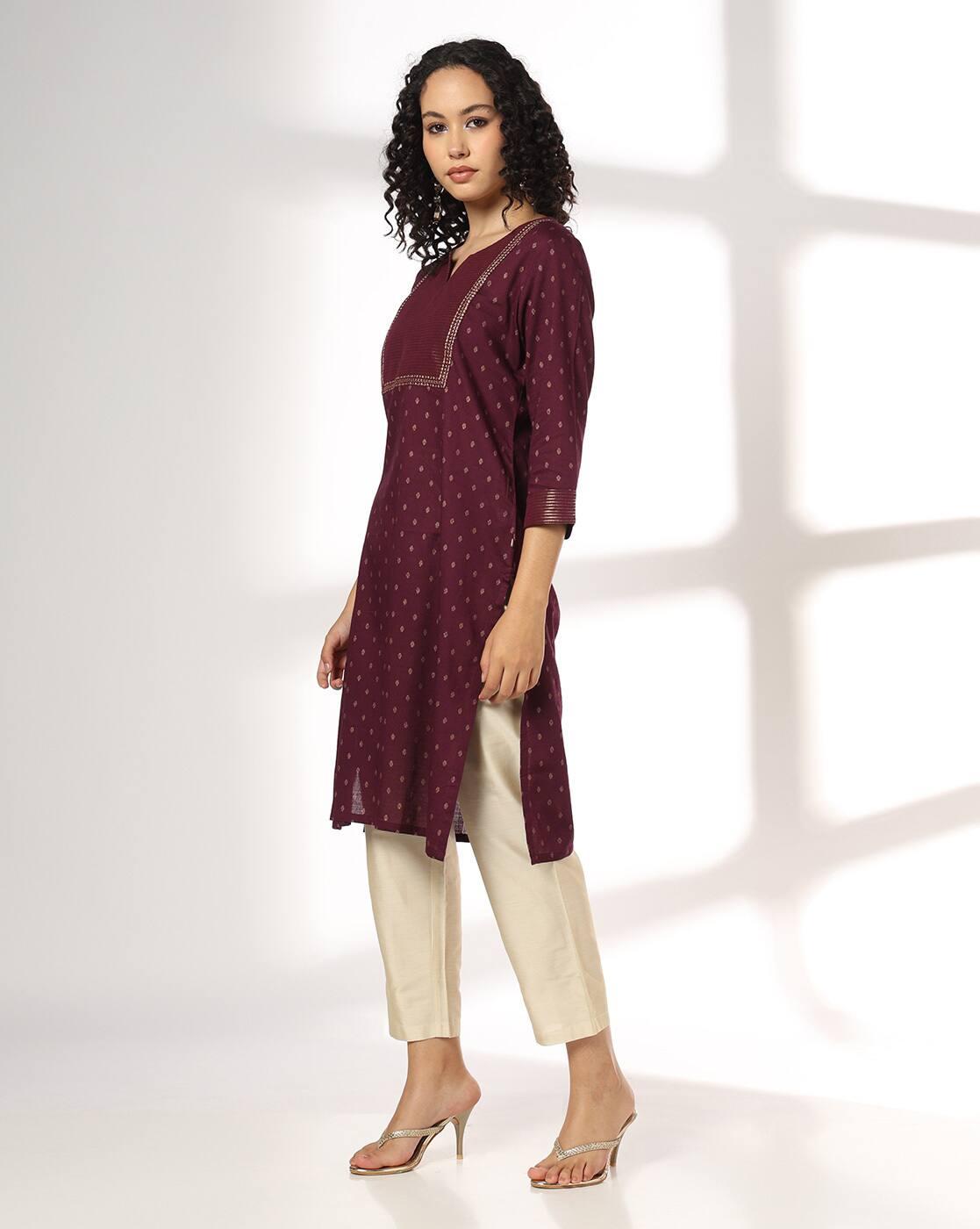AVAASA MIX N' MATCH | Women Floral Print Straight Kurta|1
