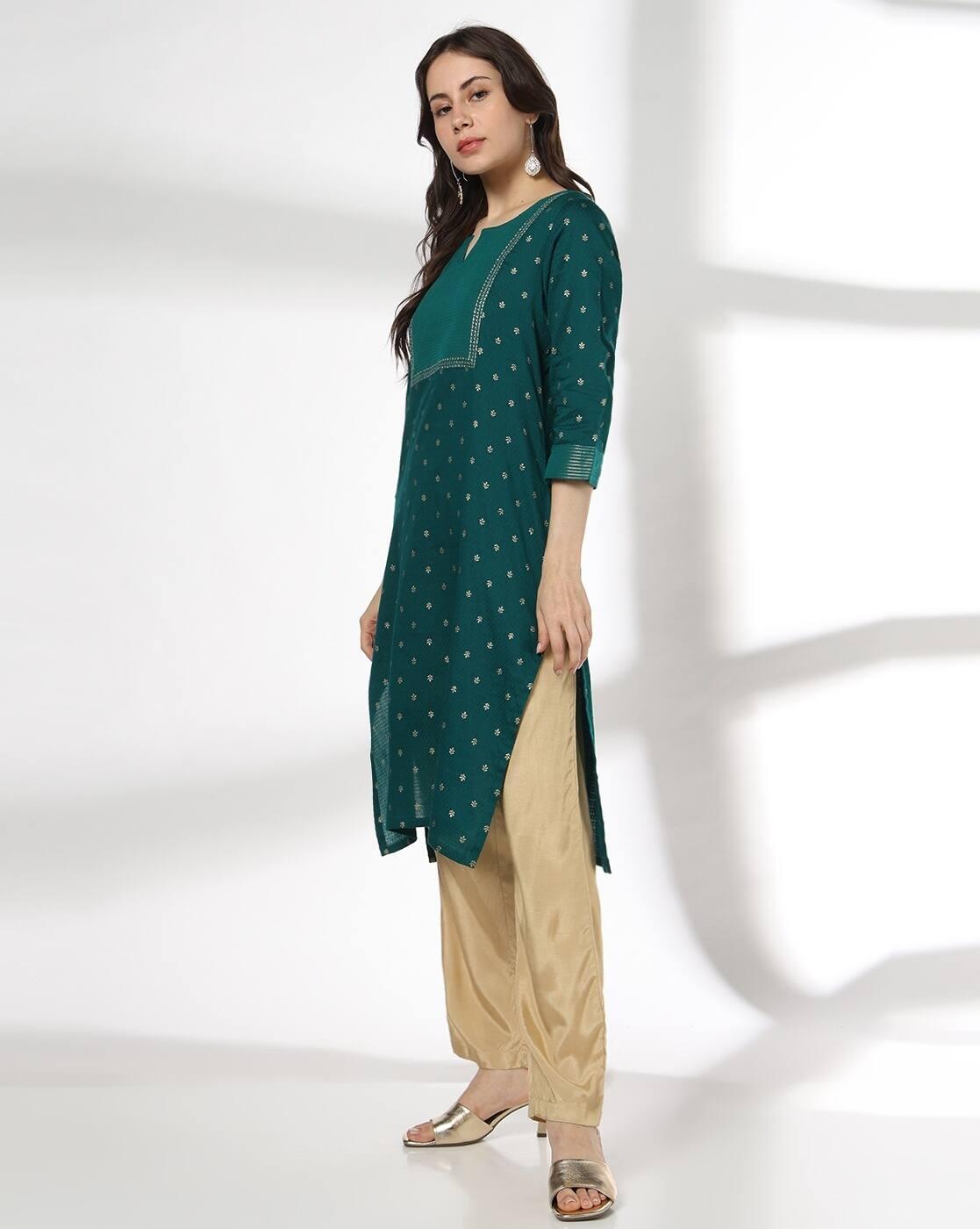 AVAASA MIX N' MATCH | Women Floral Print Straight Kurta|1