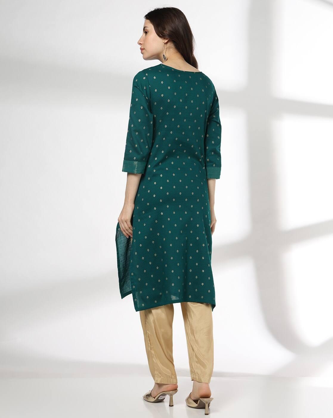 AVAASA MIX N' MATCH | Women Floral Print Straight Kurta|2