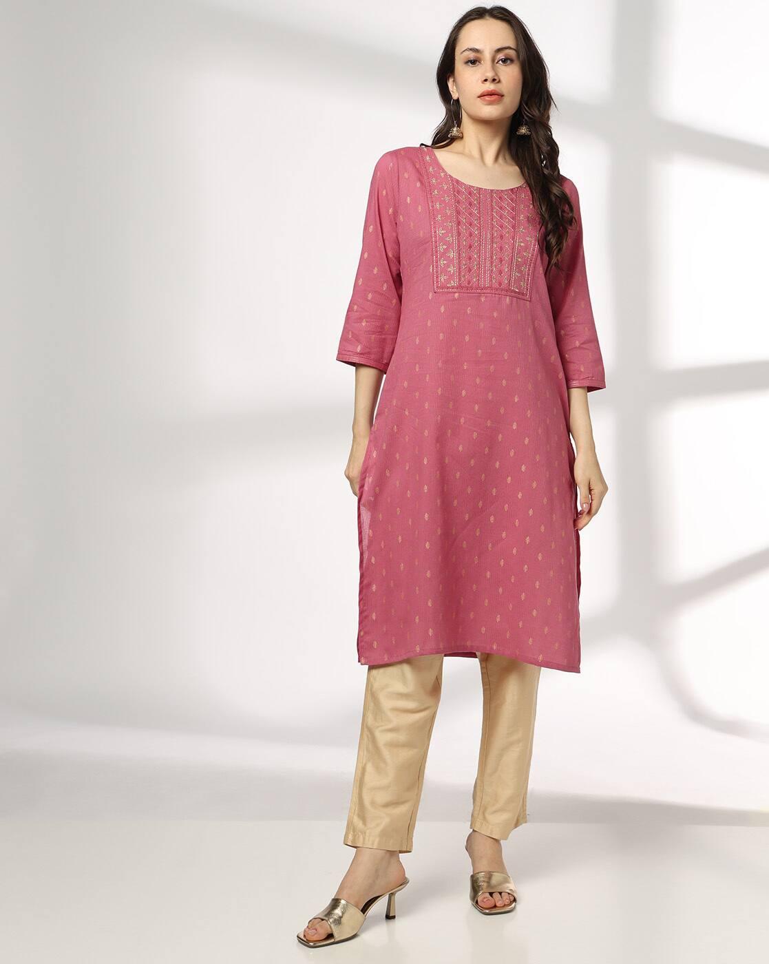 AVAASA MIX N' MATCH | Women Micro Print Straight Kurta|0