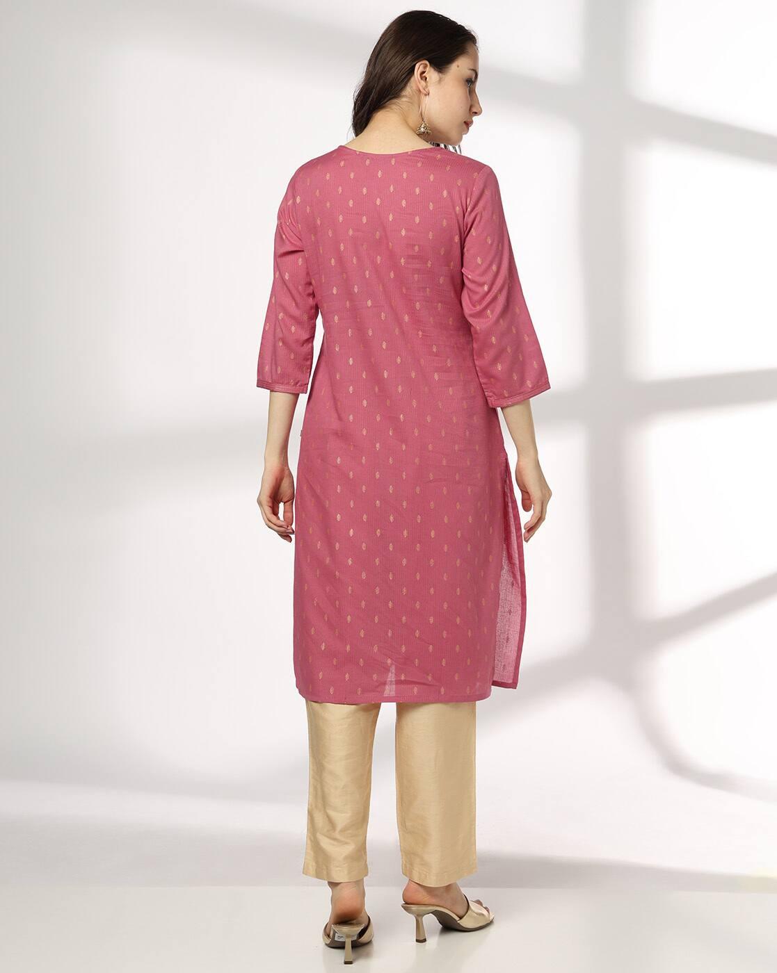 AVAASA MIX N' MATCH | Women Micro Print Straight Kurta|2