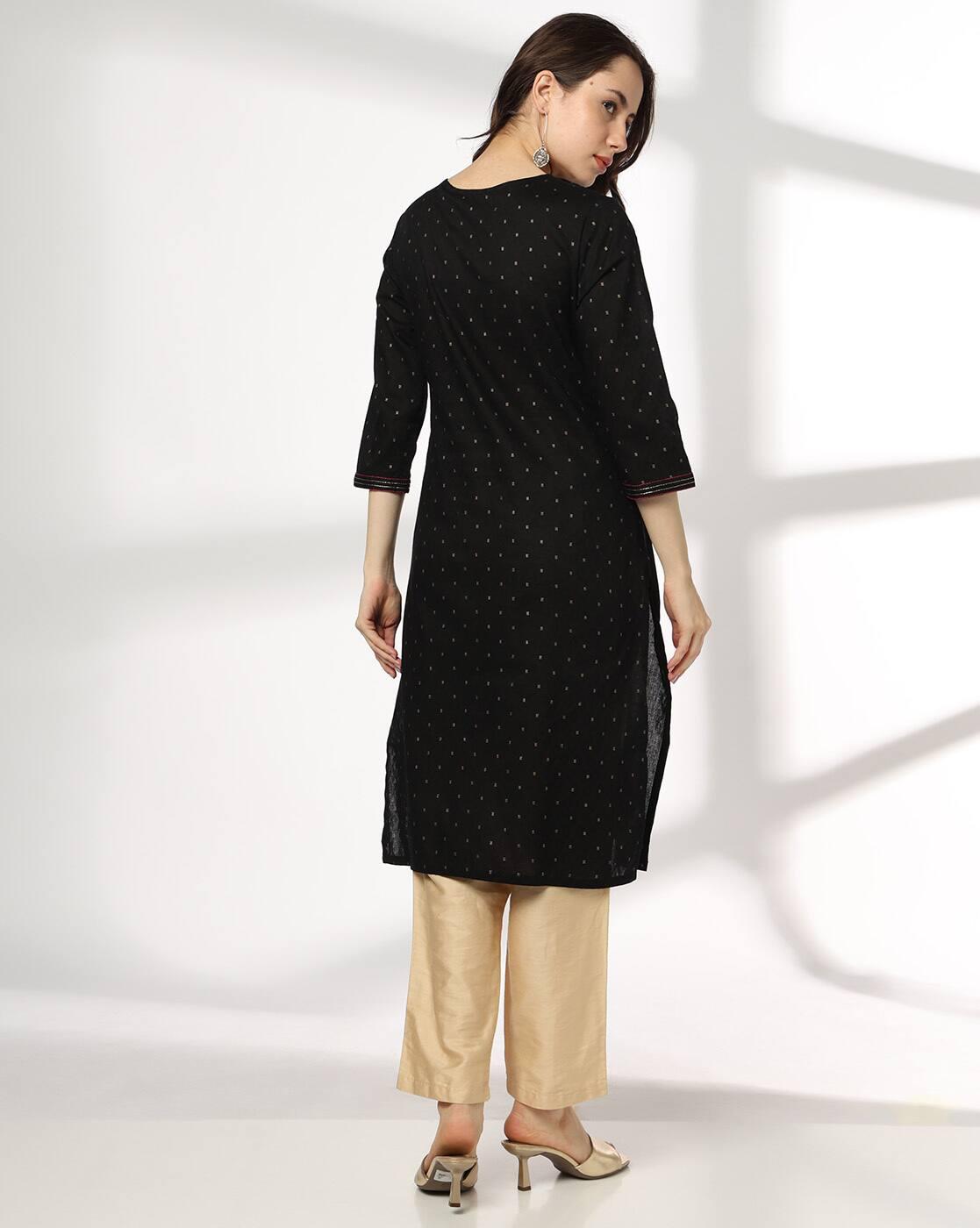 AVAASA MIX N' MATCH | Women Micro Print Straight Kurta|2