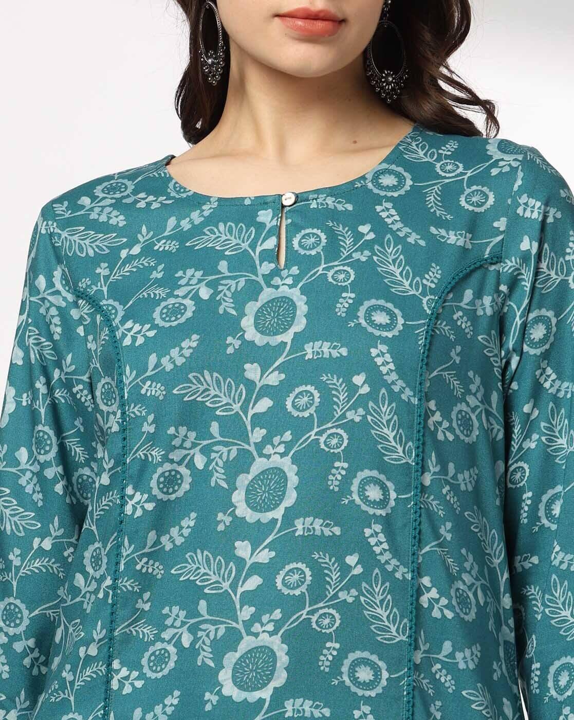 AVAASA MIX N' MATCH | Women Floral Print Straight Kurta|3