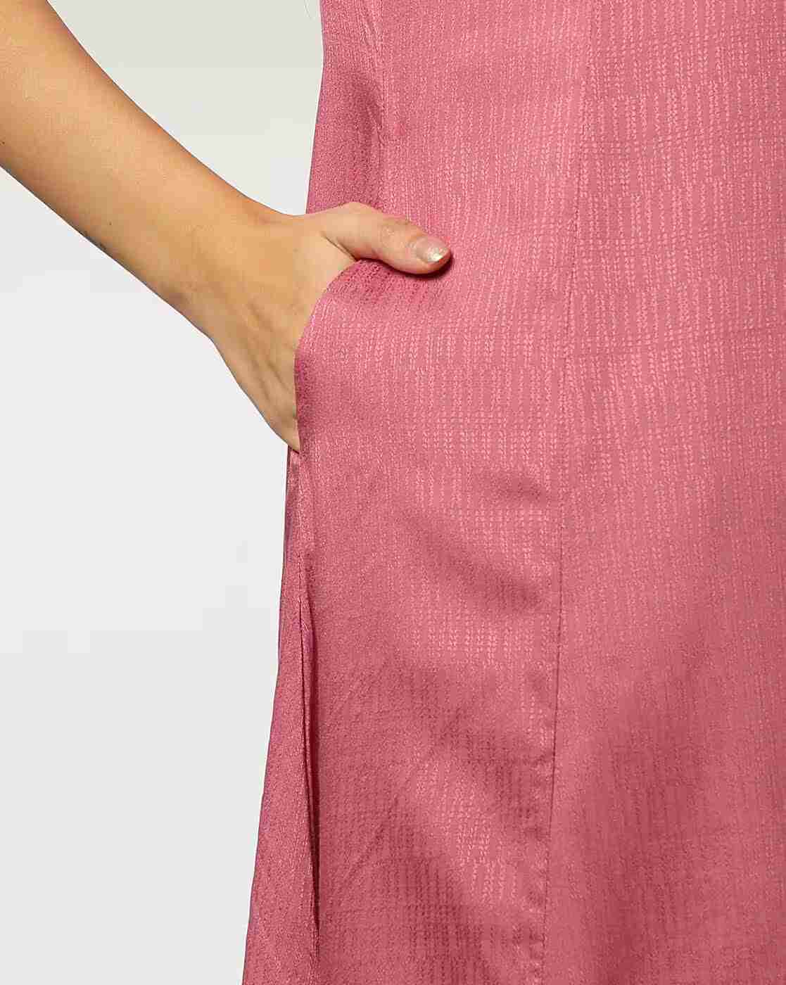 AVAASA MIX N' MATCH | Women Embroidered Yoke A-Line Kurta|4