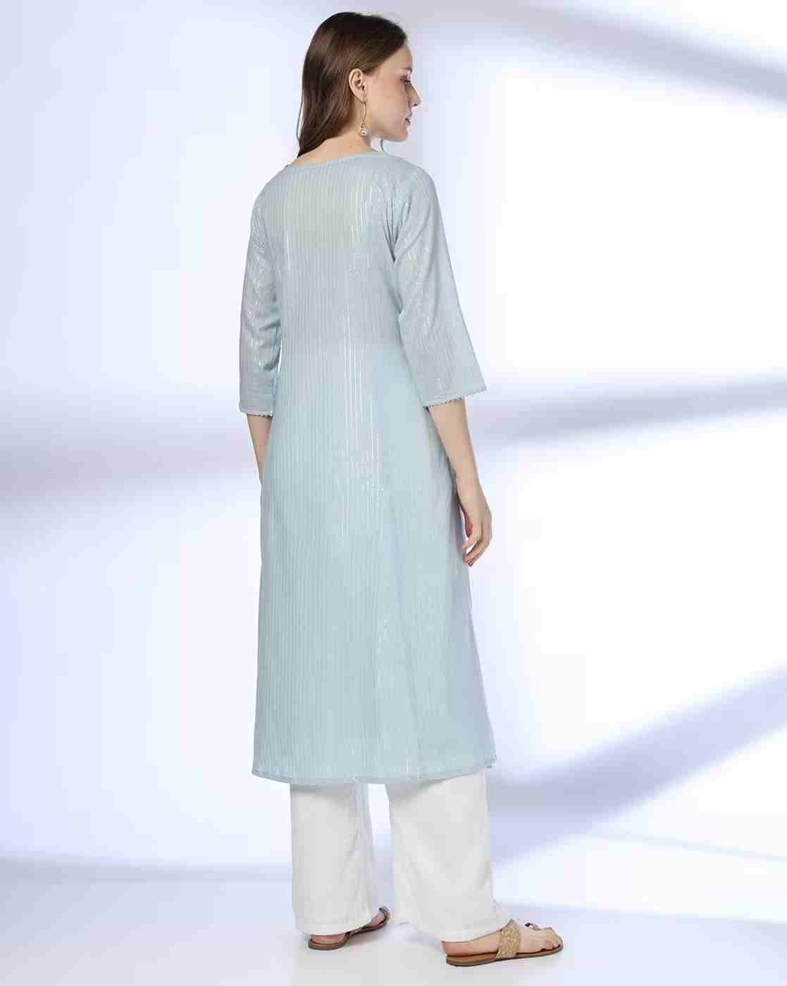 AVAASA MIX N' MATCH | Women Striped Straight Kurta|2