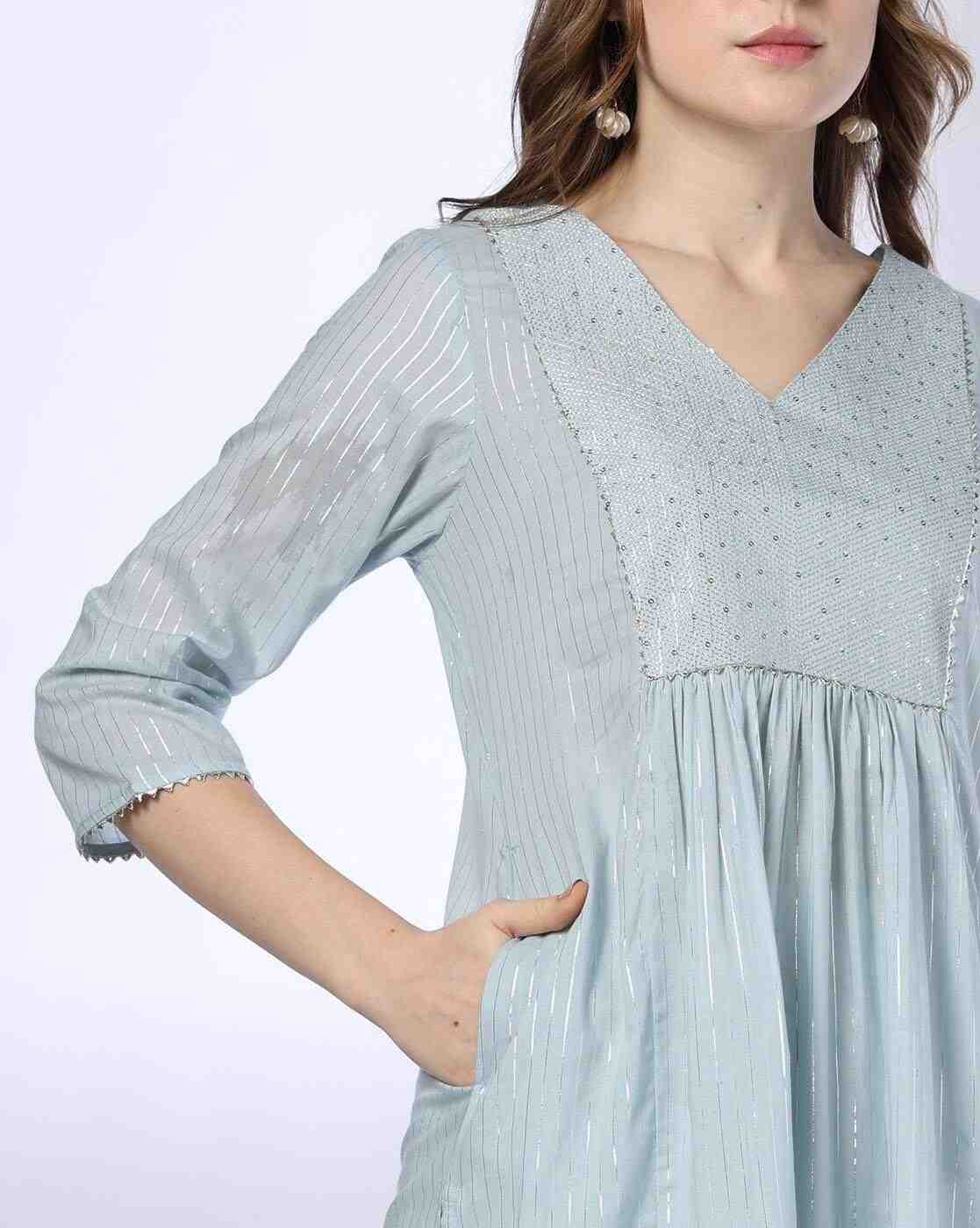 AVAASA MIX N' MATCH | Women Striped Straight Kurta|3
