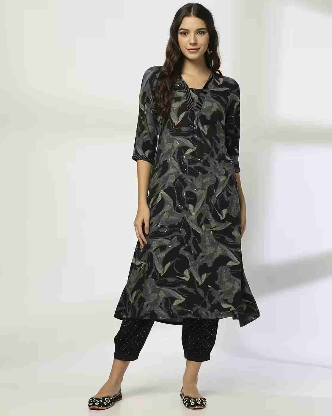 AVAASA MIX N' MATCH | Women Printed A-Line Kurta|0
