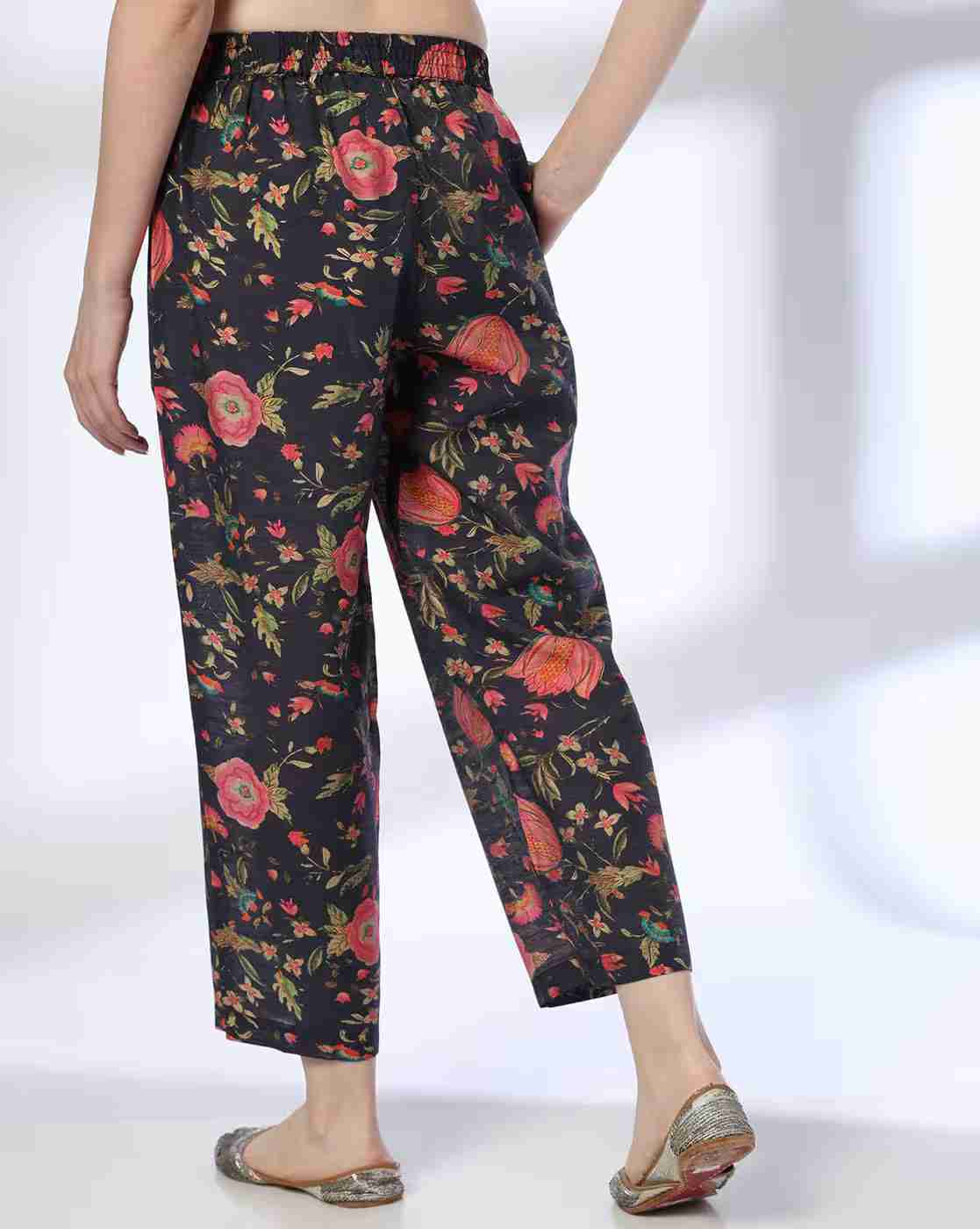 AVAASA MIX N' MATCH | Women Floral Print Straight Fit Pants|2