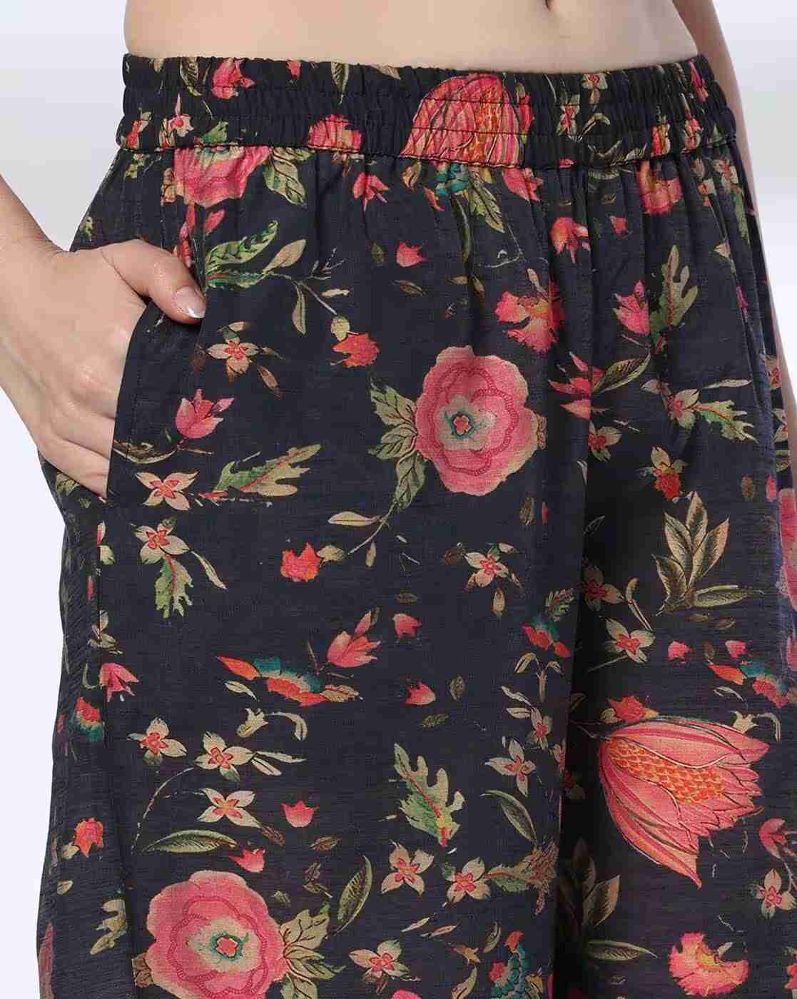 AVAASA MIX N' MATCH | Women Floral Print Straight Fit Pants|3