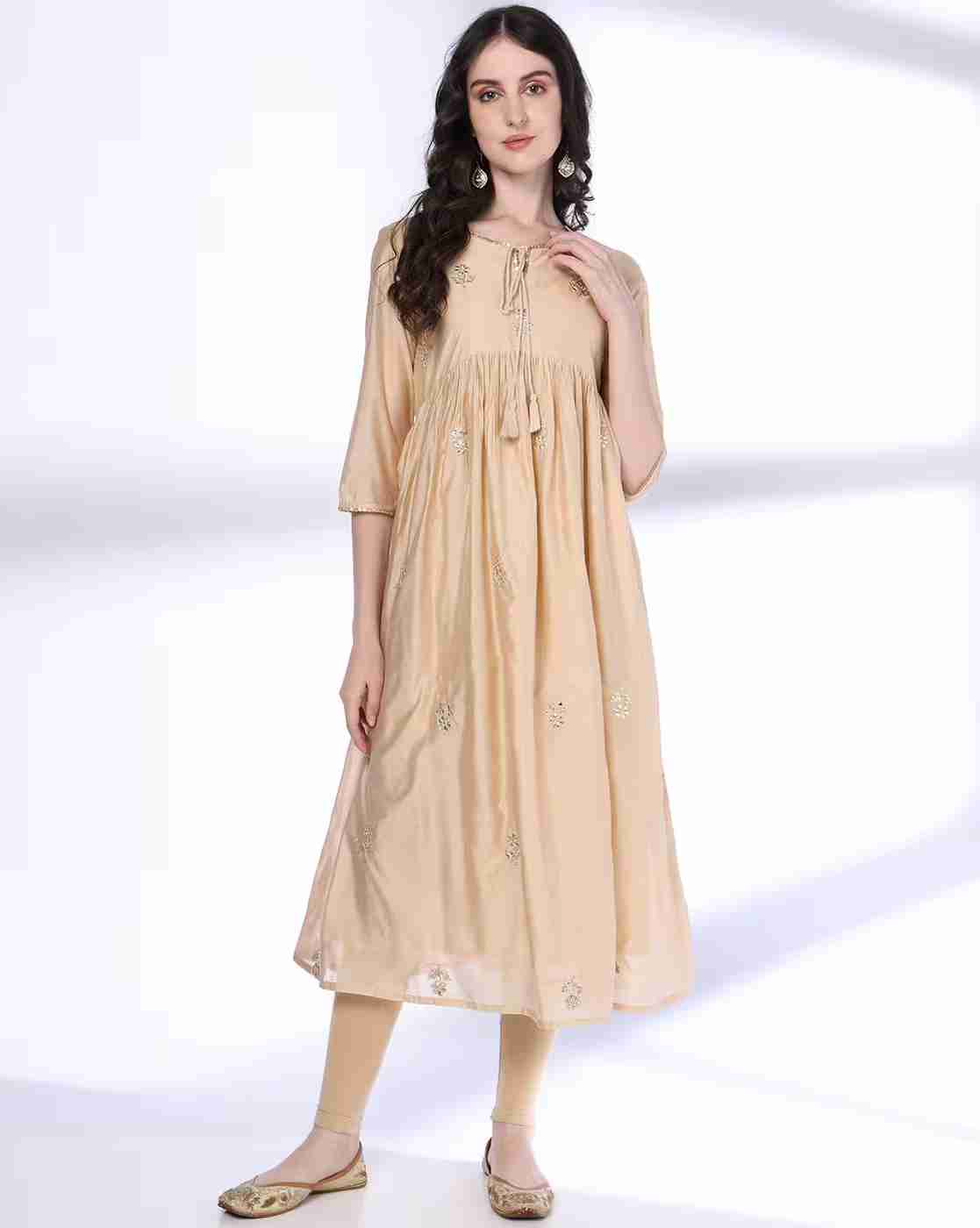AVAASA MIX N' MATCH | Women Embellished Flared Kurta|0