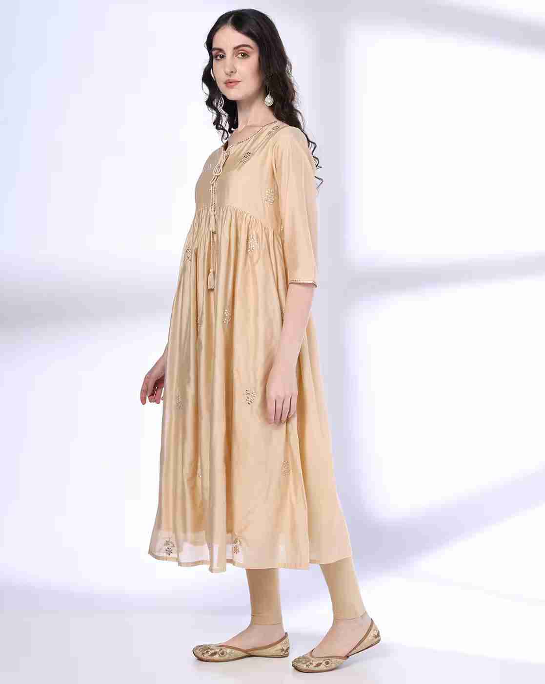AVAASA MIX N' MATCH | Women Embellished Flared Kurta|1