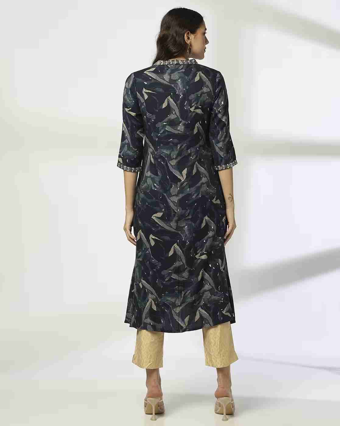 AVAASA MIX N' MATCH | Women Printed A-Line Kurta|2