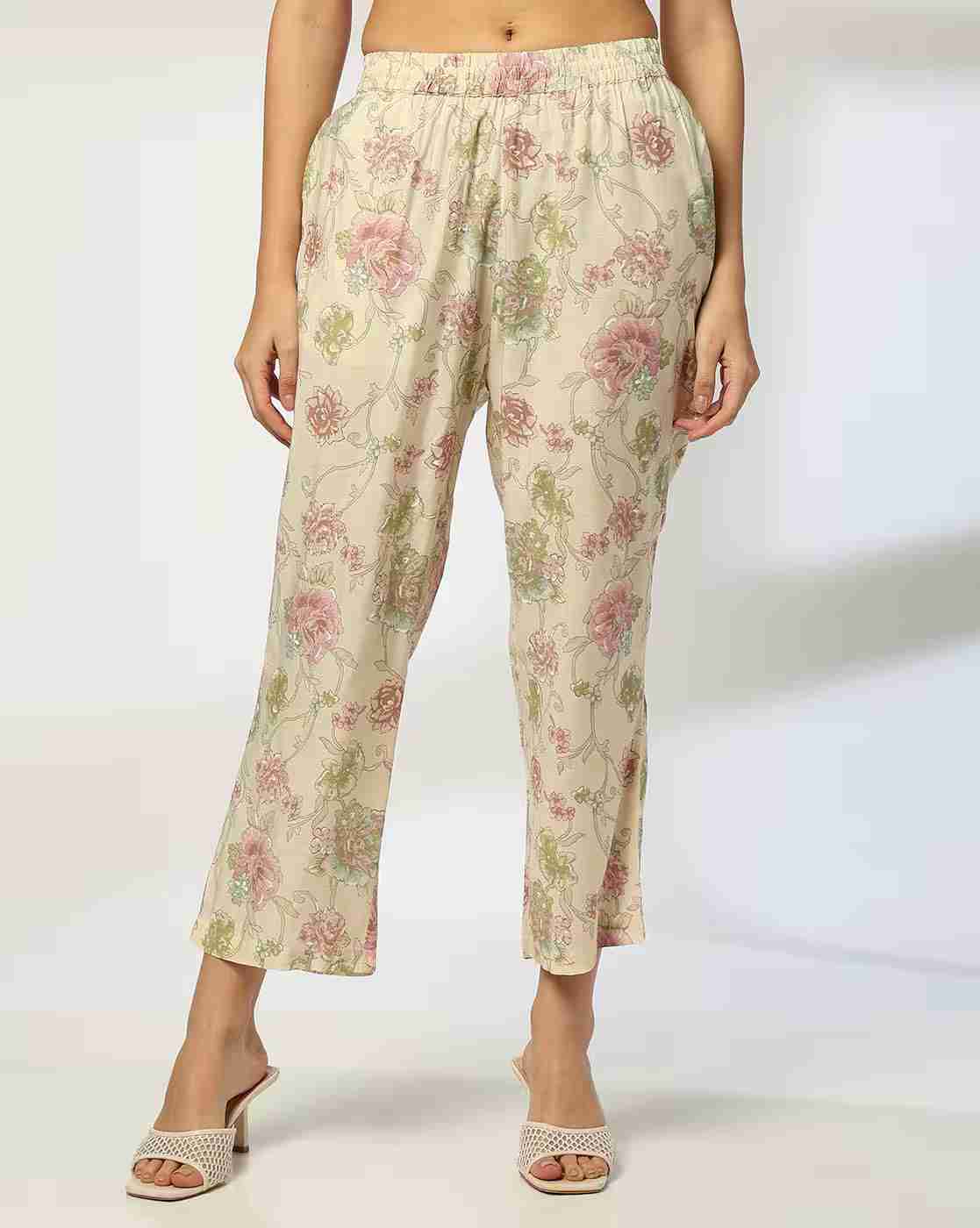 AVAASA MIX N' MATCH | Women Floral Print Palazzos|0