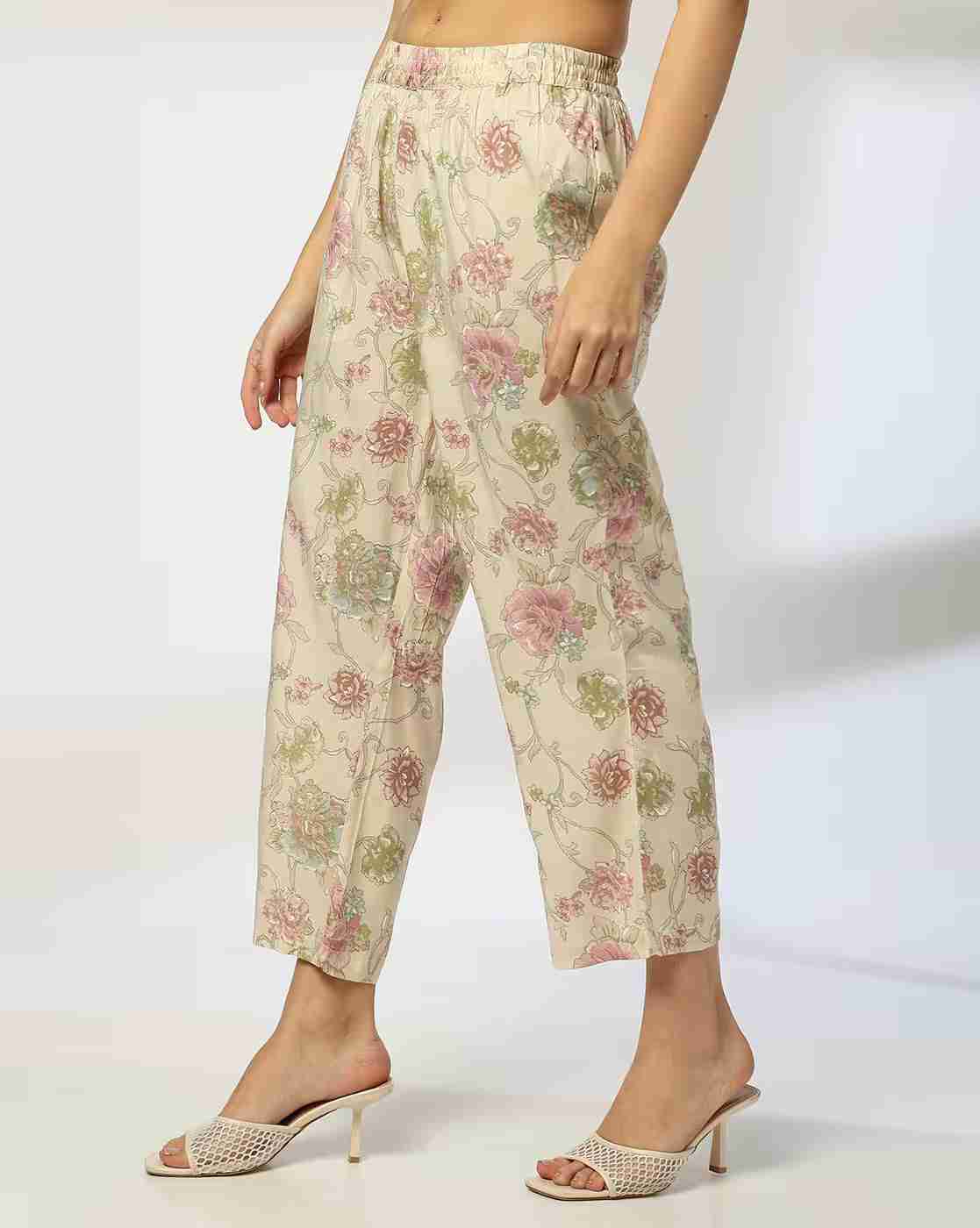 AVAASA MIX N' MATCH | Women Floral Print Palazzos|1
