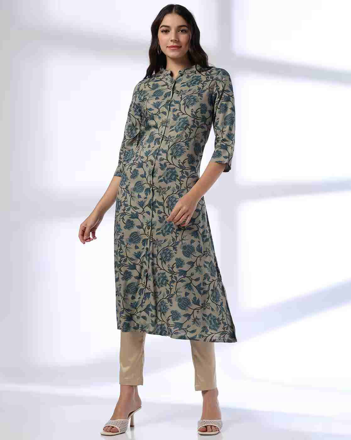 AVAASA MIX N' MATCH | Women Floral Print Straight Kurta|0