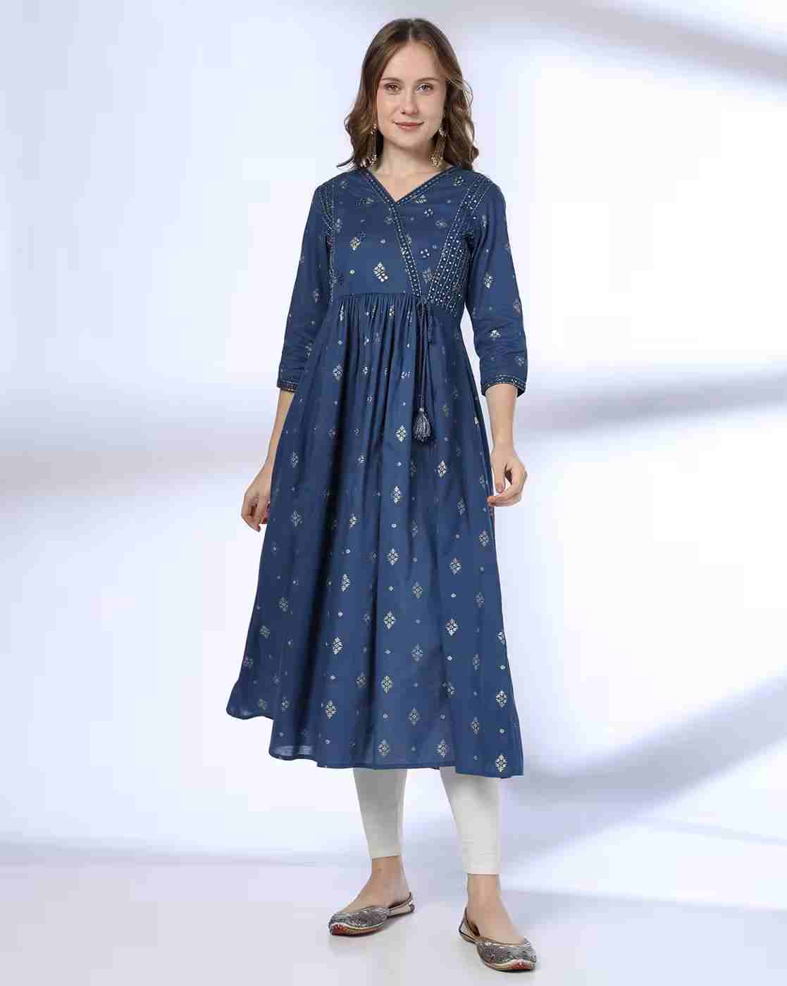 AVAASA MIX N' MATCH | Women Printed Flared Kurta|0